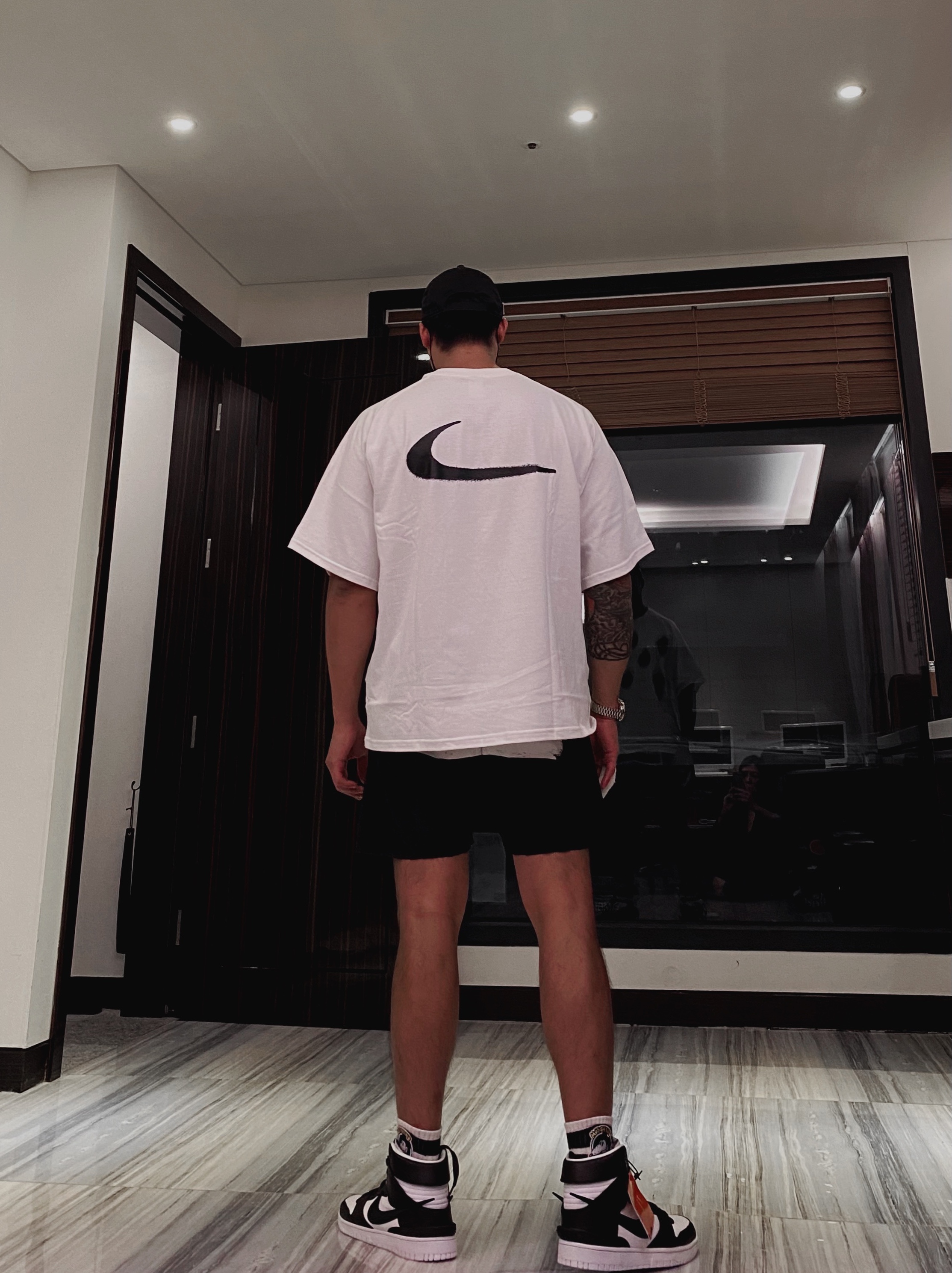 Nike x Ambush Dunk High Black, Nike x Off-White NRG Short Sleeve T-Shirt White 착용 스타일 - 2