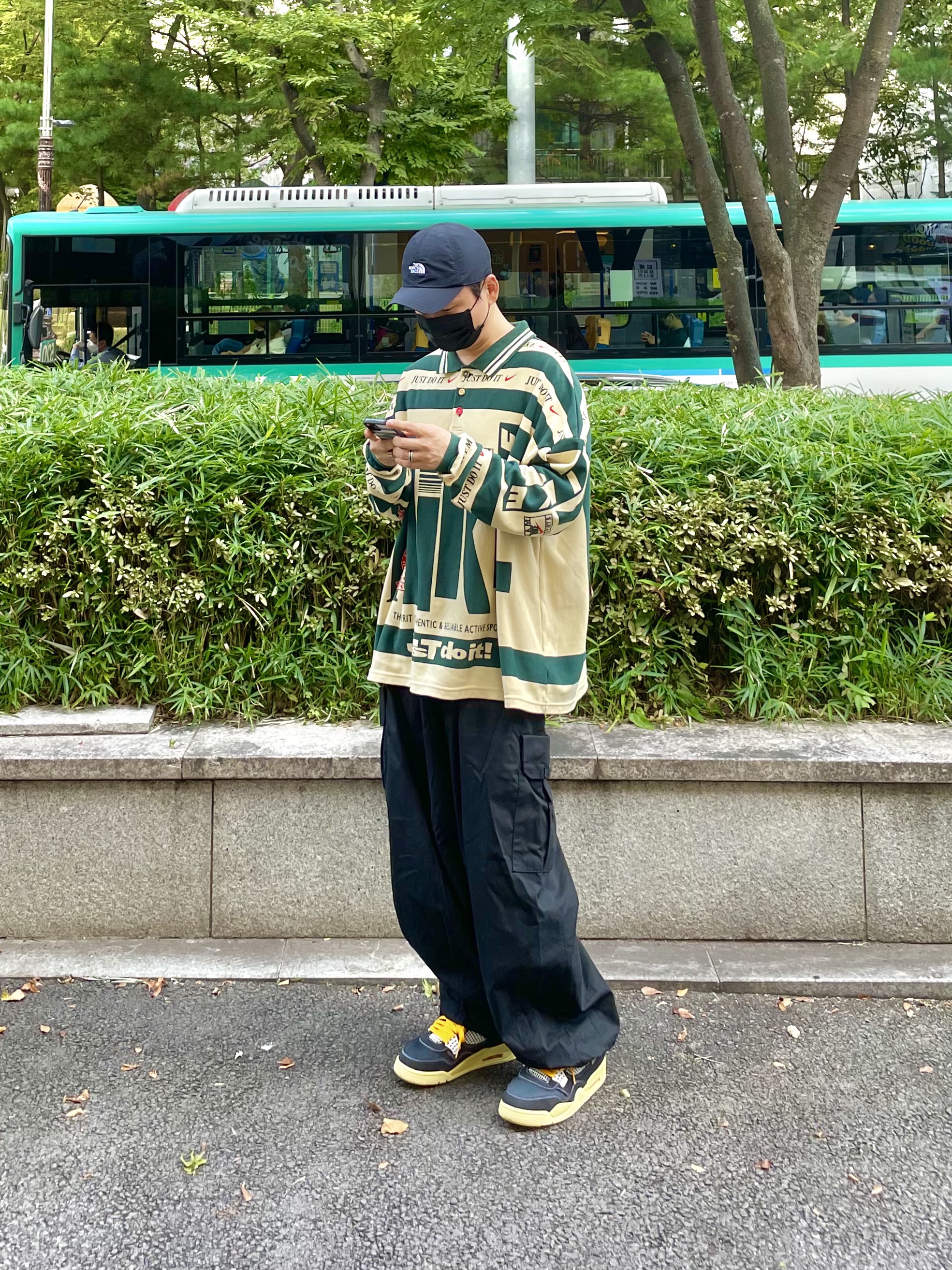 Nike x Cactus Plant Flea Market Long Sleeve Polo Natural - US/EU, Jordan 4 x Union Retro Off Noir 착용 스타일 - 2