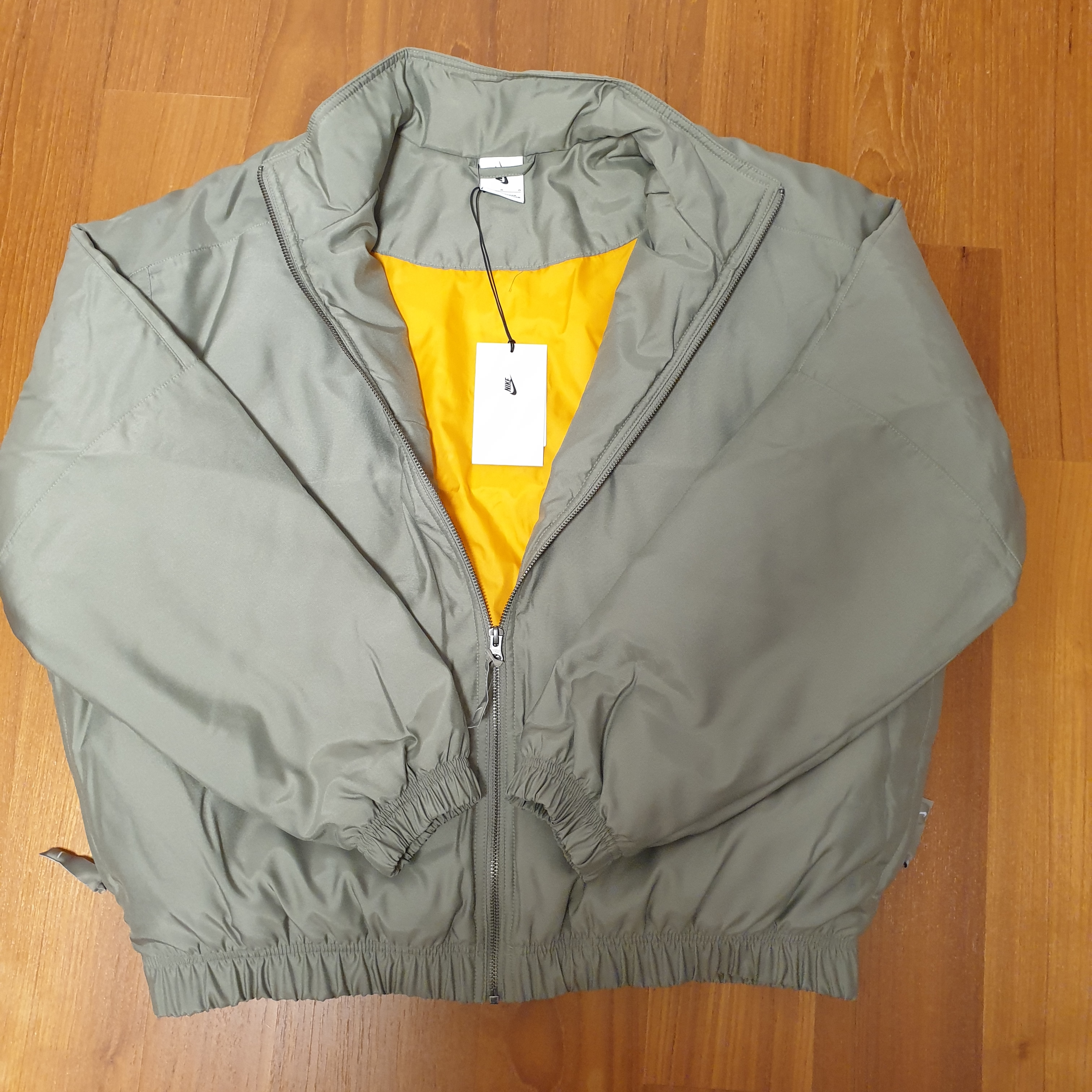Nike NRG Solo Swoosh Satin Bomber Jacket Light Army - Asia 착용 스타일 - 2