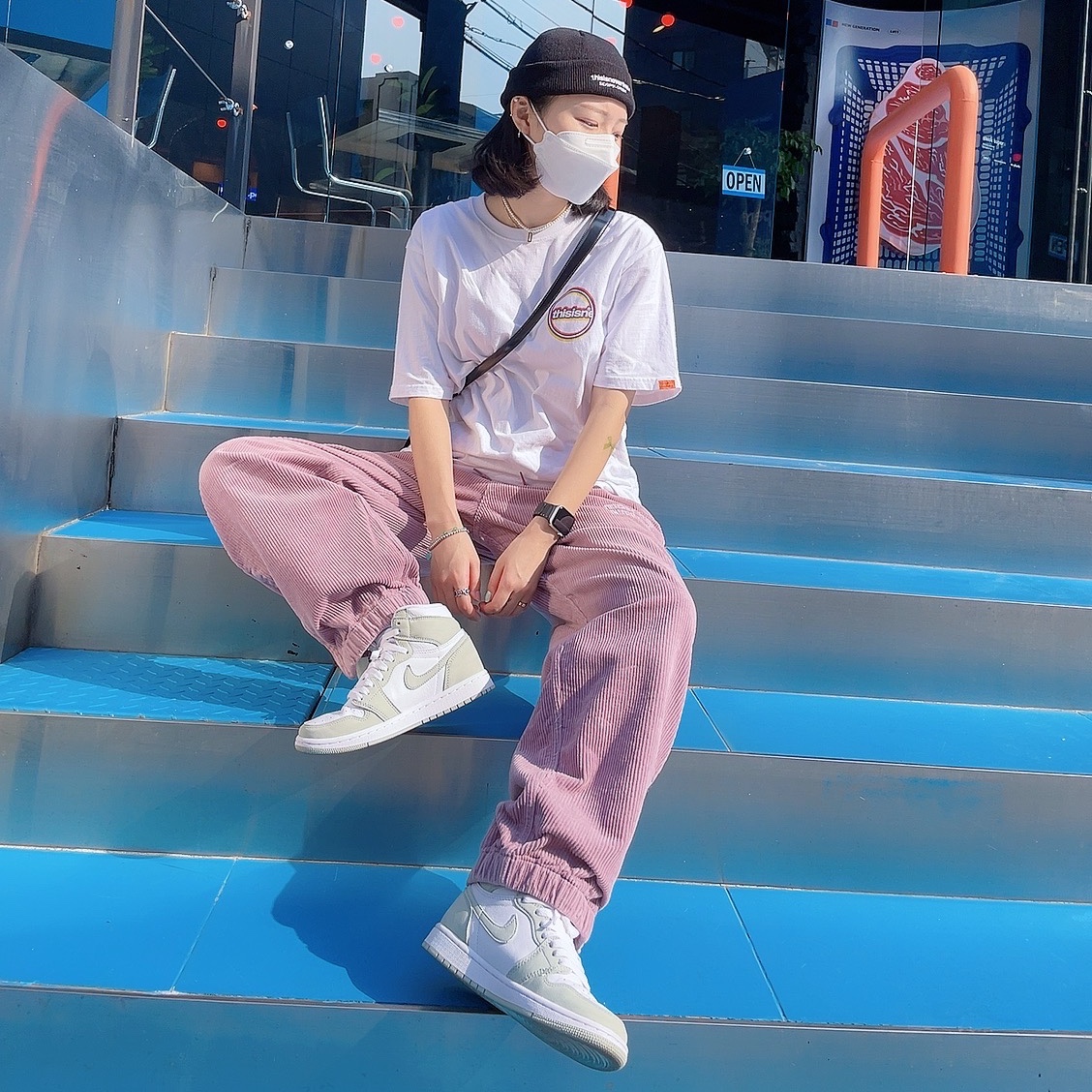 (W) Jordan 1 Retro High OG Seafoam 착용 스타일 - 1