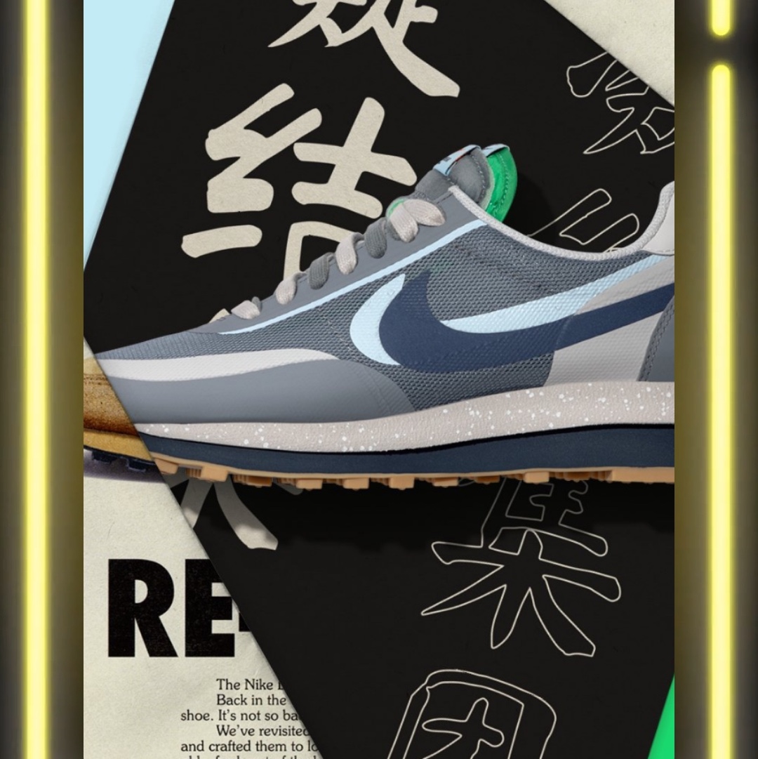 Nike x Sacai x Clot LDWaffle Cool Grey 착용 스타일