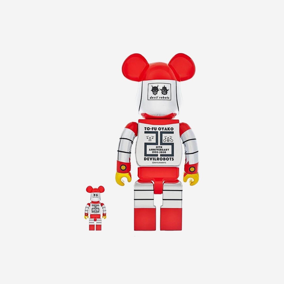 Bearbrick x Devilrobots To-fu Oyako 25th Anniversary 100% & 400% Set 상세 이미지 2