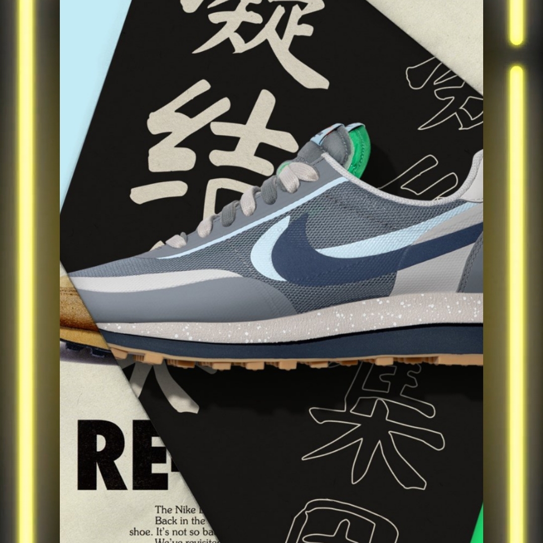 Nike x Sacai x Clot LDWaffle Cool Grey 착용 스타일