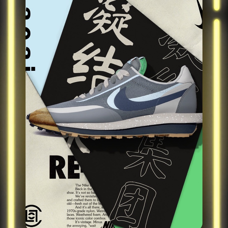 Nike x Sacai x Clot LDWaffle Cool Grey 착용 스타일