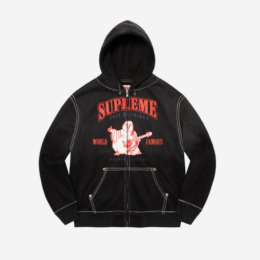 Supreme x True Religion Zip Up Hooded Sweatshirt Black - 21FW