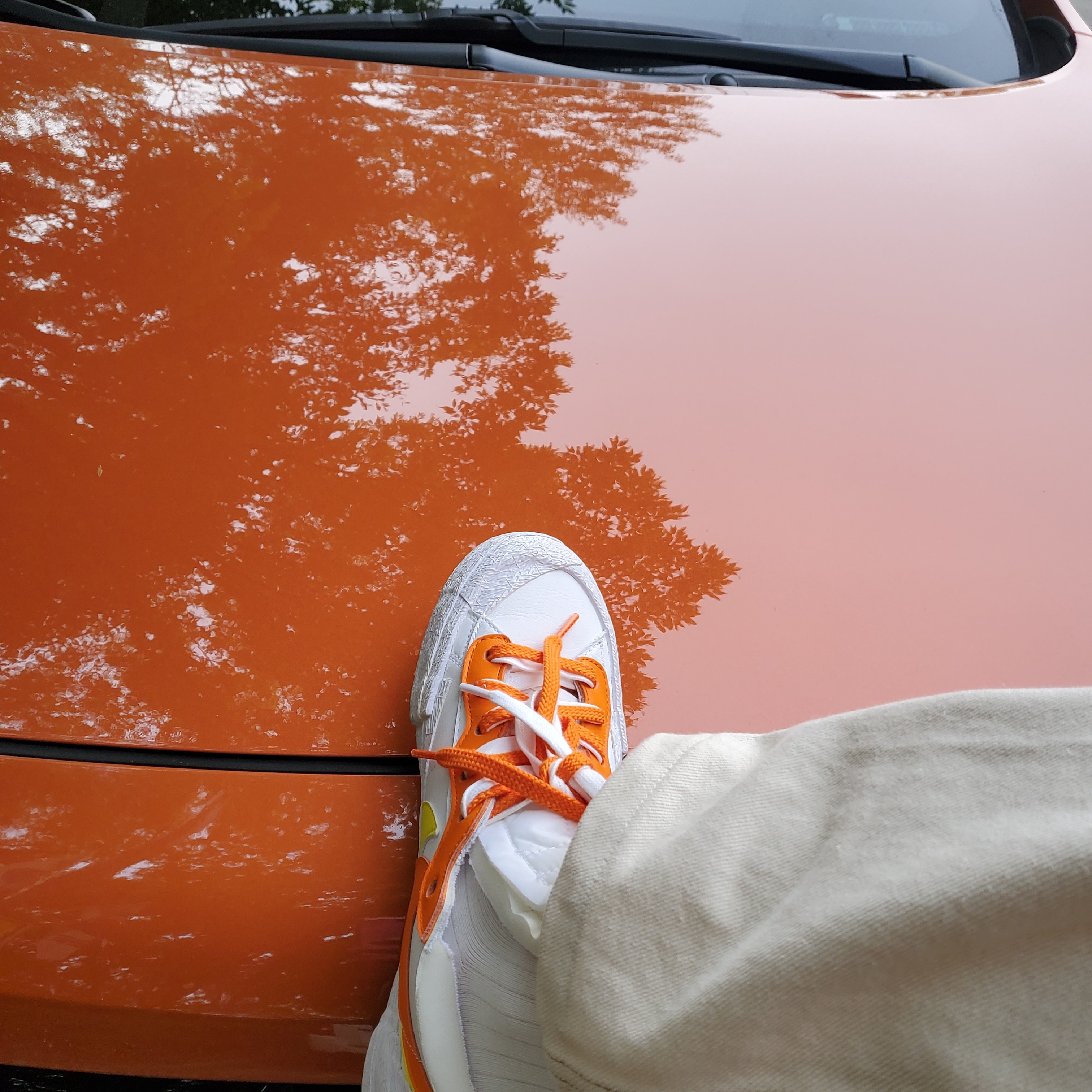Nike x Sacai Blazer Low Magma Orange 착용 스타일