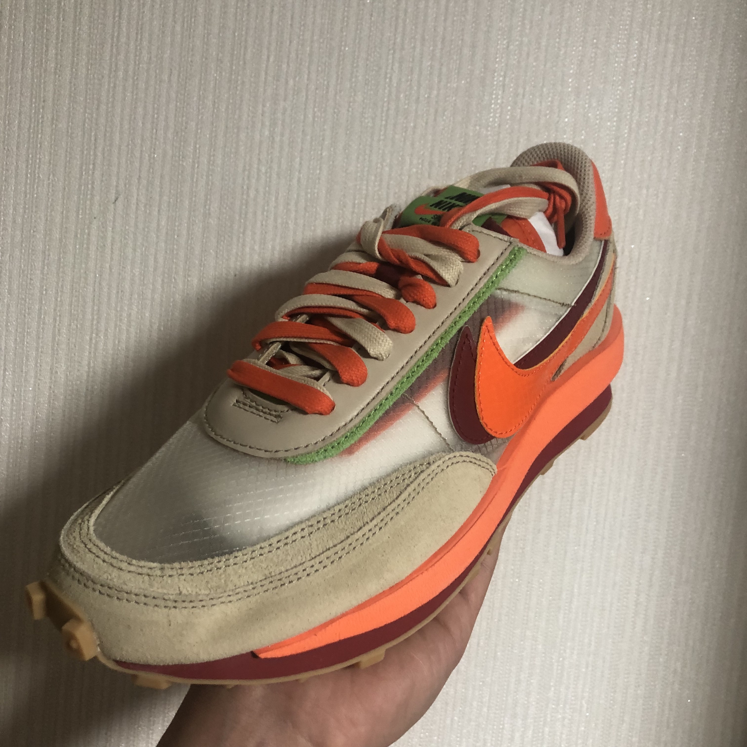Nike x Sacai x Clot LDWaffle Orange Blaze 착용 스타일 - 4