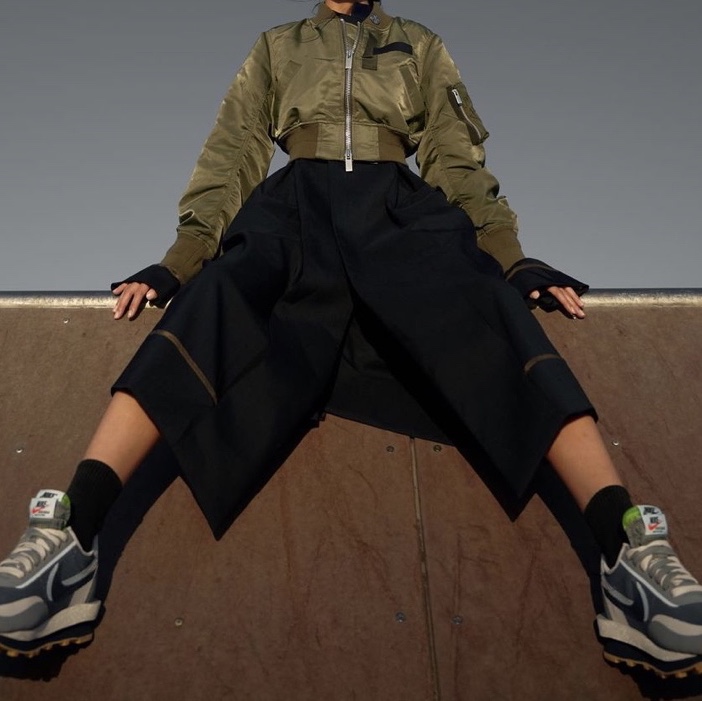 Nike x Sacai x Clot LDWaffle Cool Grey 착용 스타일 - 4