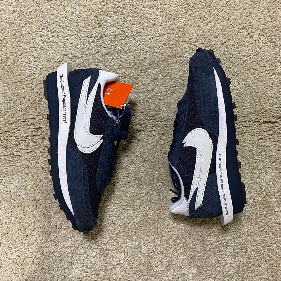 Nike x Sacai x Fragment LDWaffle Blackened Blue 착용 스타일 - 1