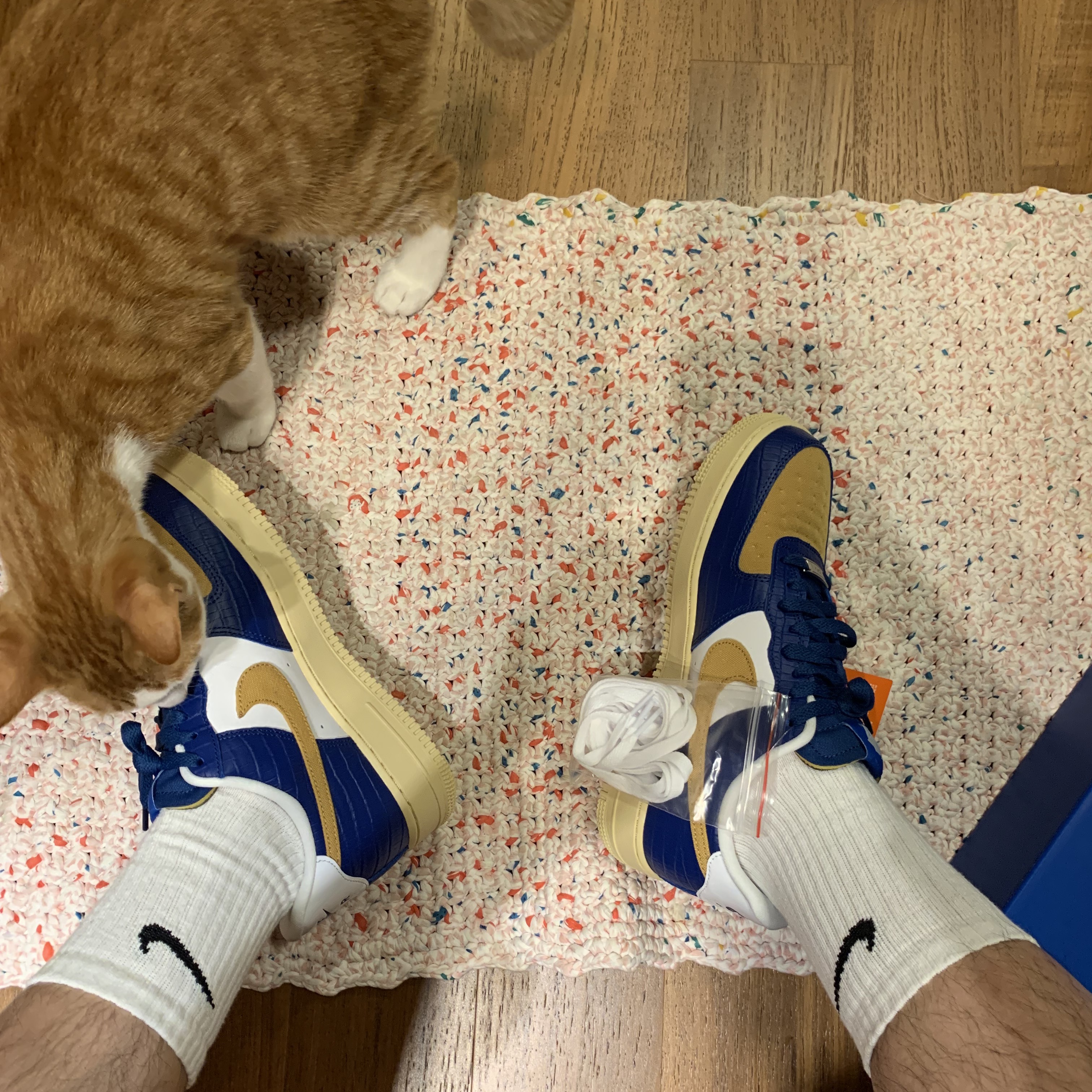 Nike x Undefeated Air Force 1 Low SP 5 On It Court Blue 착용 스타일