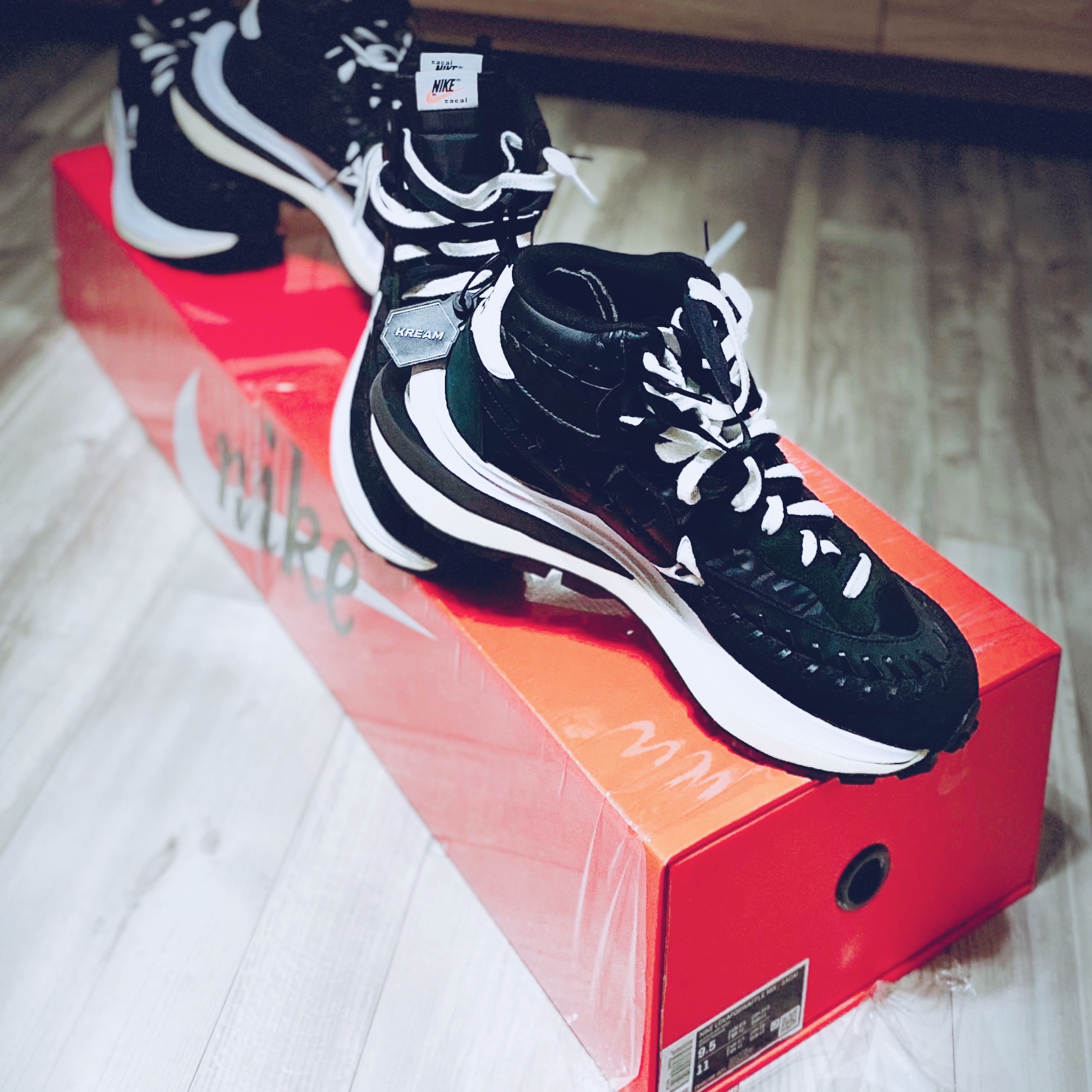 Nike x Sacai x Jean Paul Gaultier VaporWaffle Black White, Nike x Matthew M Williams NRG AW84 Cap Black 착용 스타일 - 3