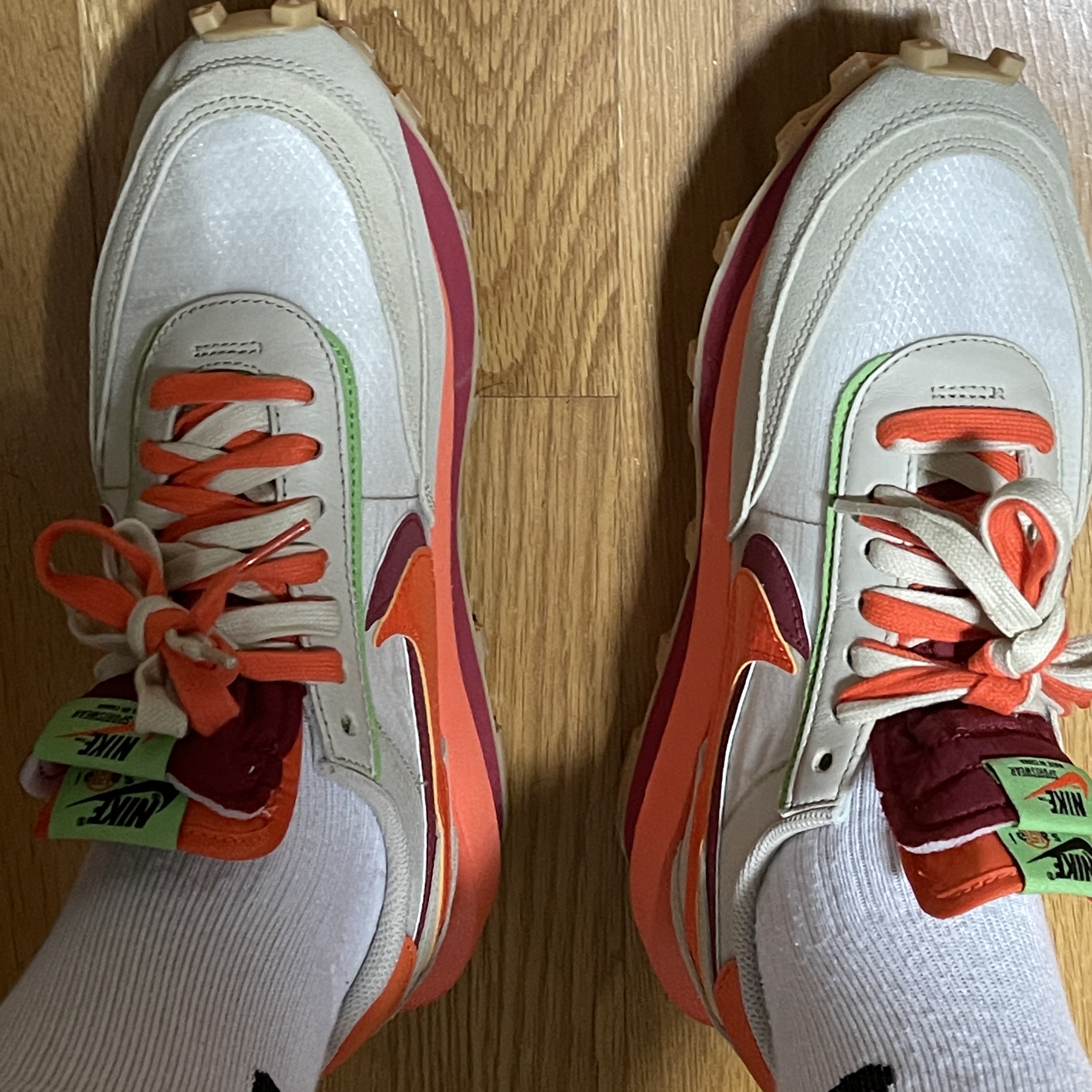 Nike x Sacai x Clot LDWaffle Orange Blaze 착용 스타일