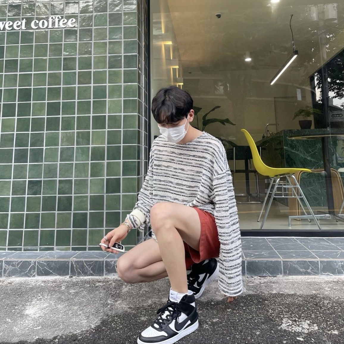 Nike x Ambush Dunk High Black 착용 스타일
