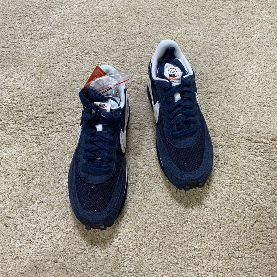 Nike x Sacai x Fragment LDWaffle Blackened Blue 착용 스타일 - 3