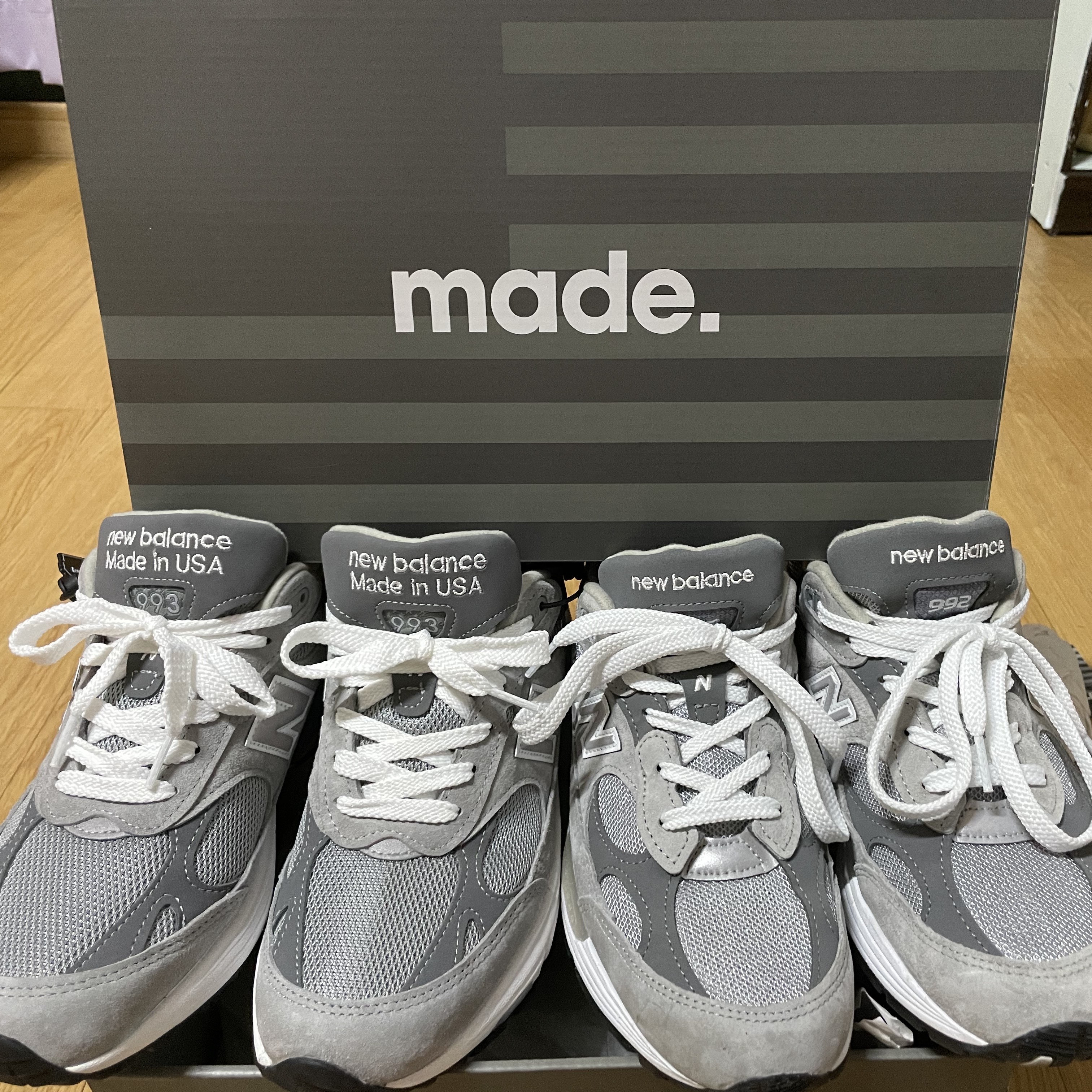 New Balance 993 Made in USA Grey - D Standard, New Balance 992 Made in USA Grey - D Standard 착용 스타일