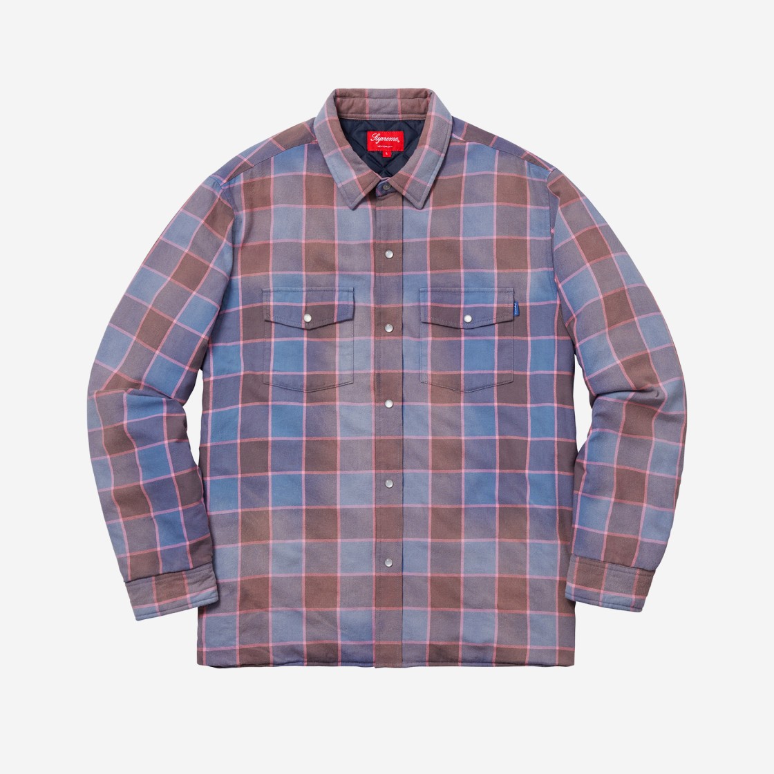 Supreme Quilted Faded Plaid Flannel Dusty Blue - 18FW 상세 이미지 1