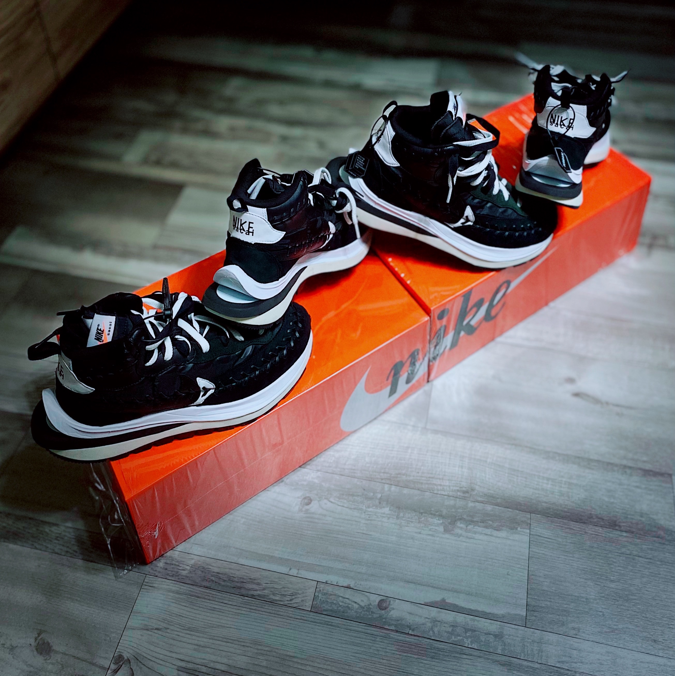 Nike x Sacai x Jean Paul Gaultier VaporWaffle Black White, Nike x Matthew M Williams NRG AW84 Cap Black 착용 스타일 - 2