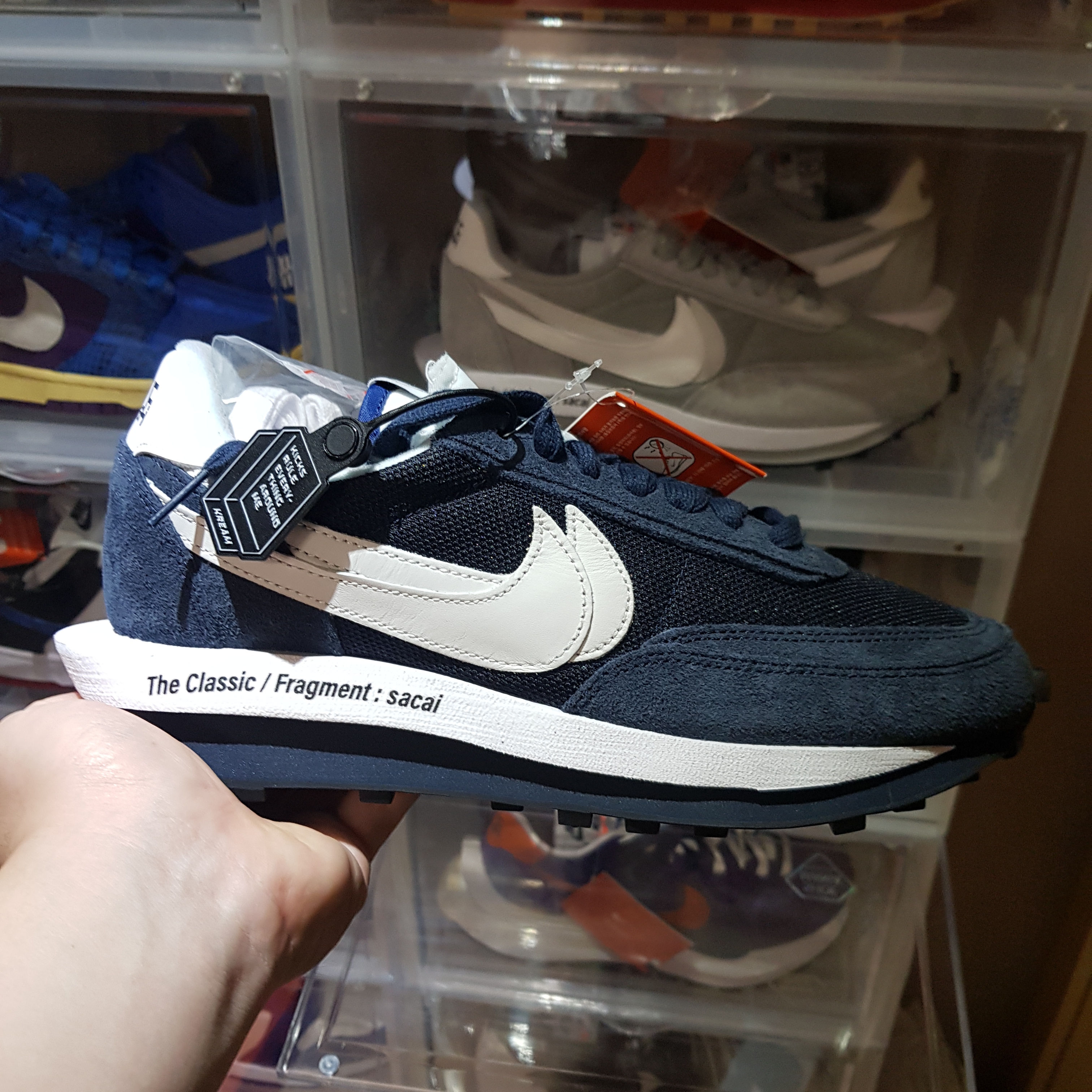 Nike x Sacai x Fragment LDWaffle Blackened Blue 착용 스타일