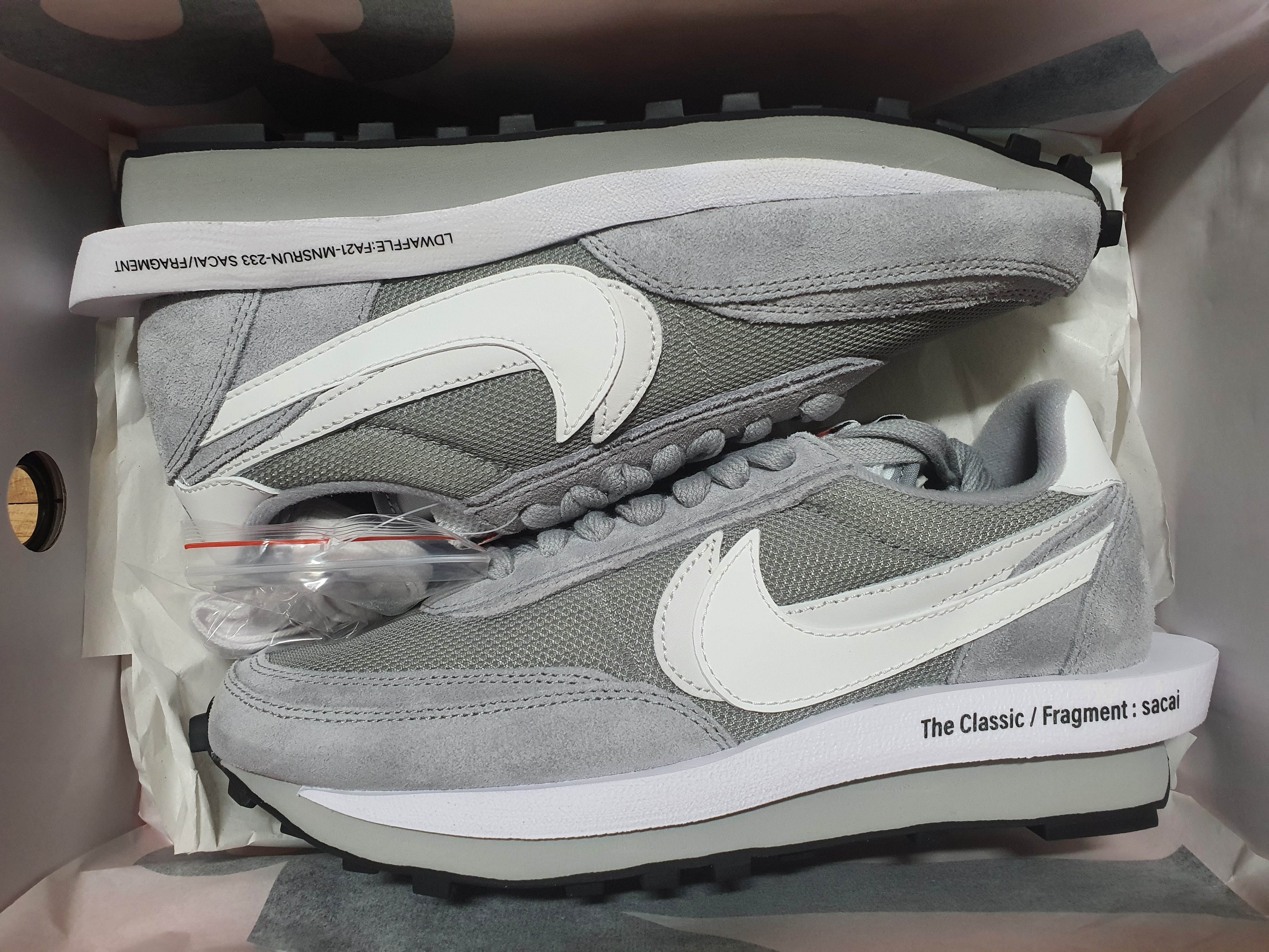 Nike x Sacai x Fragment LDWaffle Light Smoke Grey 착용 스타일