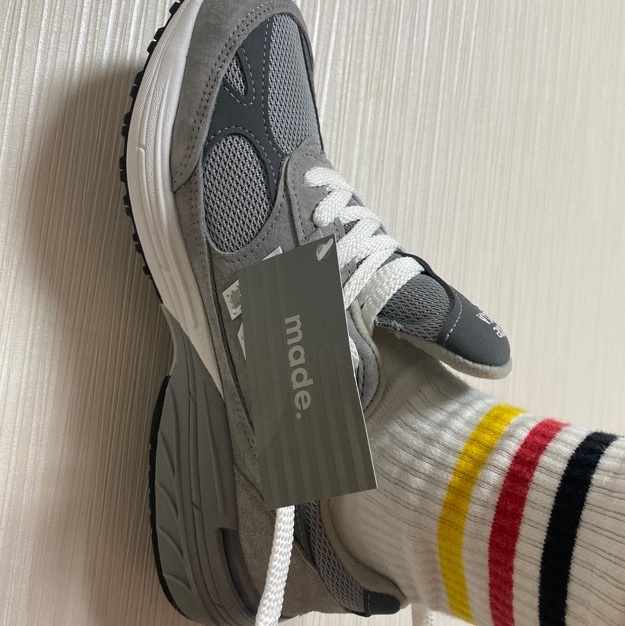 (W) New Balance 993 Made in USA Grey - B Standard 착용 스타일