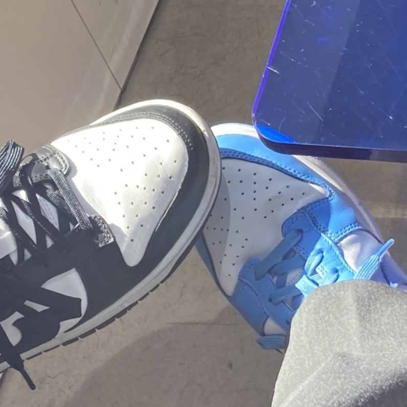 Nike Dunk Low Retro Black, Nike Dunk Low Retro University Blue 착용 스타일