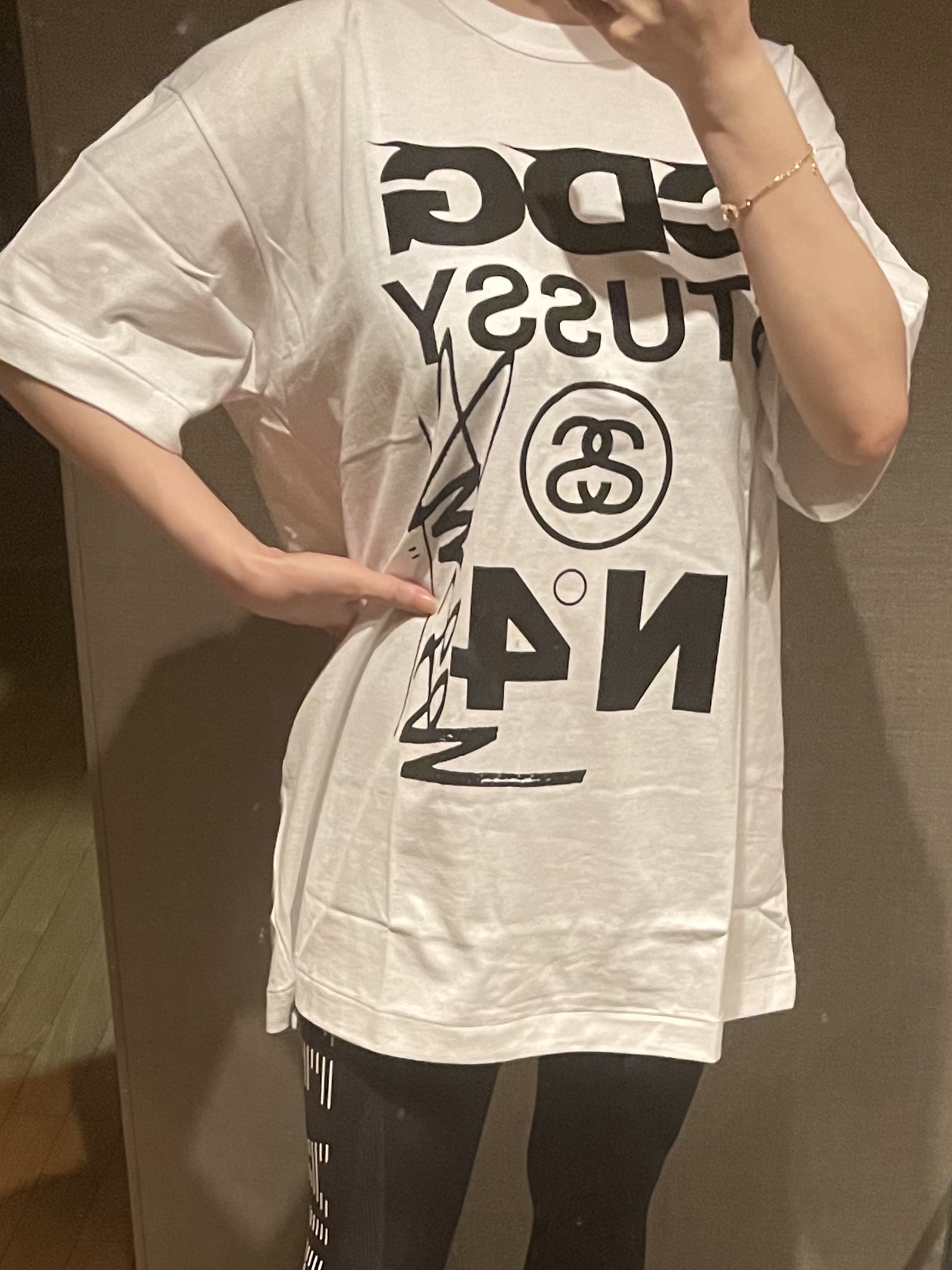 CDG x Stussy Hoodie Grey, Nike x Sacai VaporWaffle Black White 착용 스타일 - 4