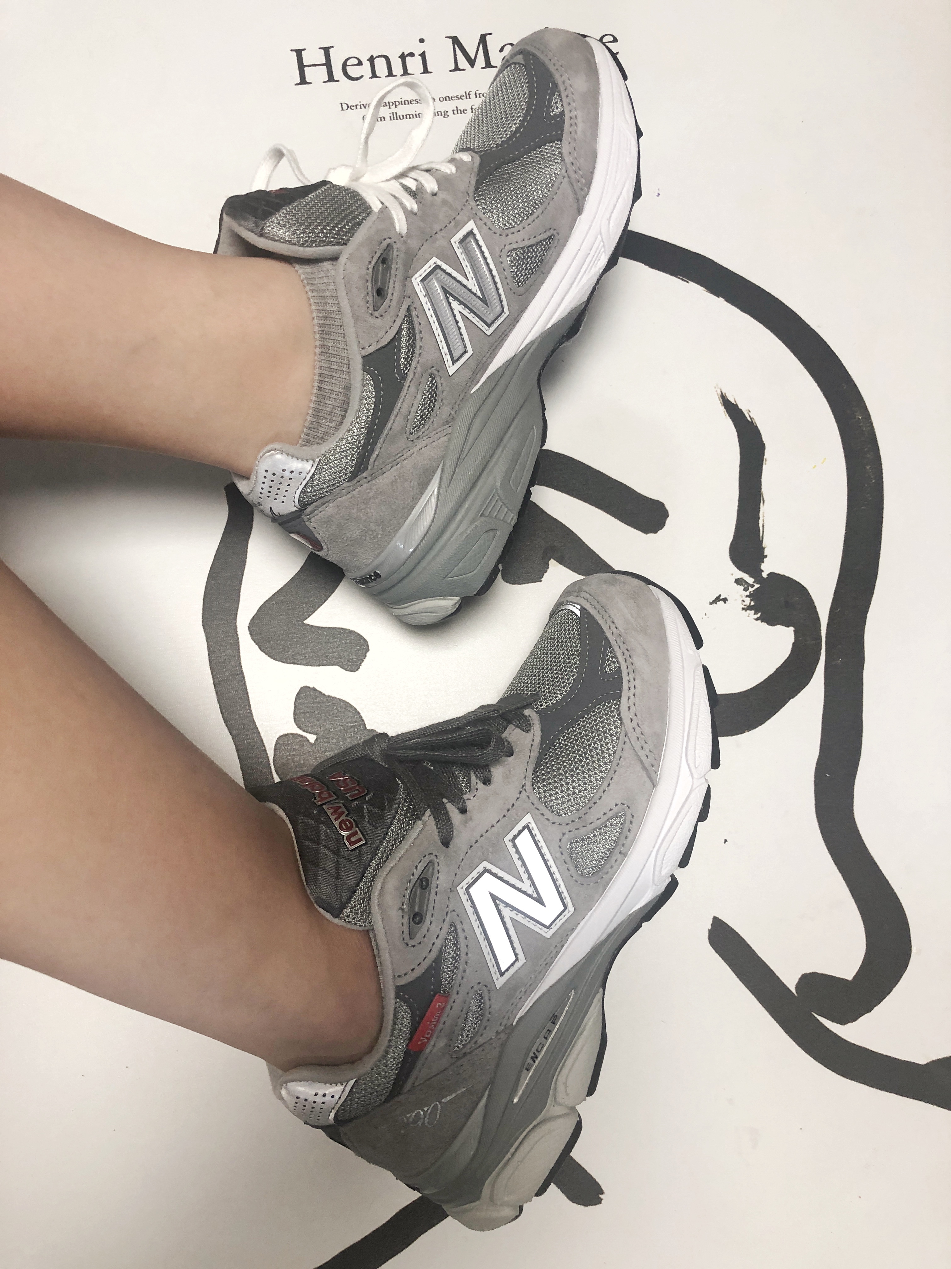 New Balance 990vs3 Made in USA Grey - D Standard 착용 스타일 - 1