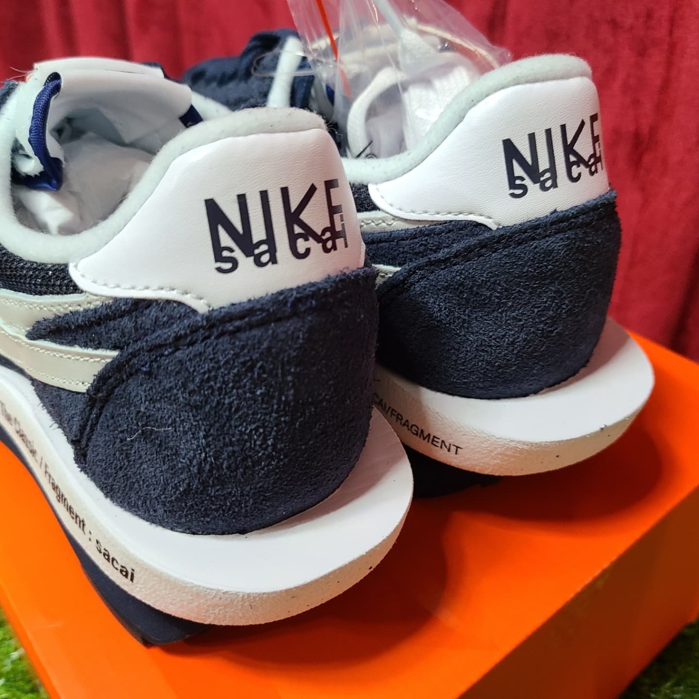 Nike x Sacai x Fragment LDWaffle Blackened Blue 착용 스타일 - 2