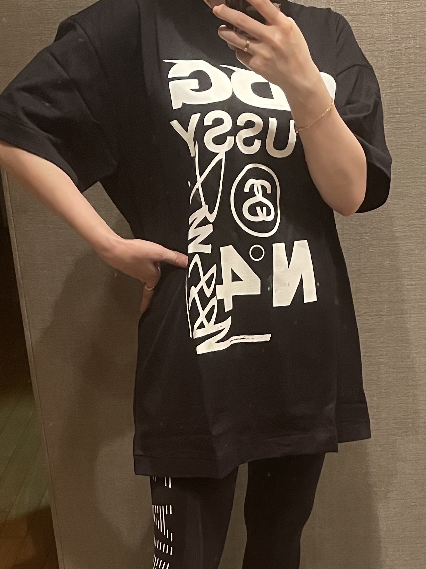CDG x Stussy Hoodie Grey, Nike x Sacai VaporWaffle Black White 착용 스타일 - 5