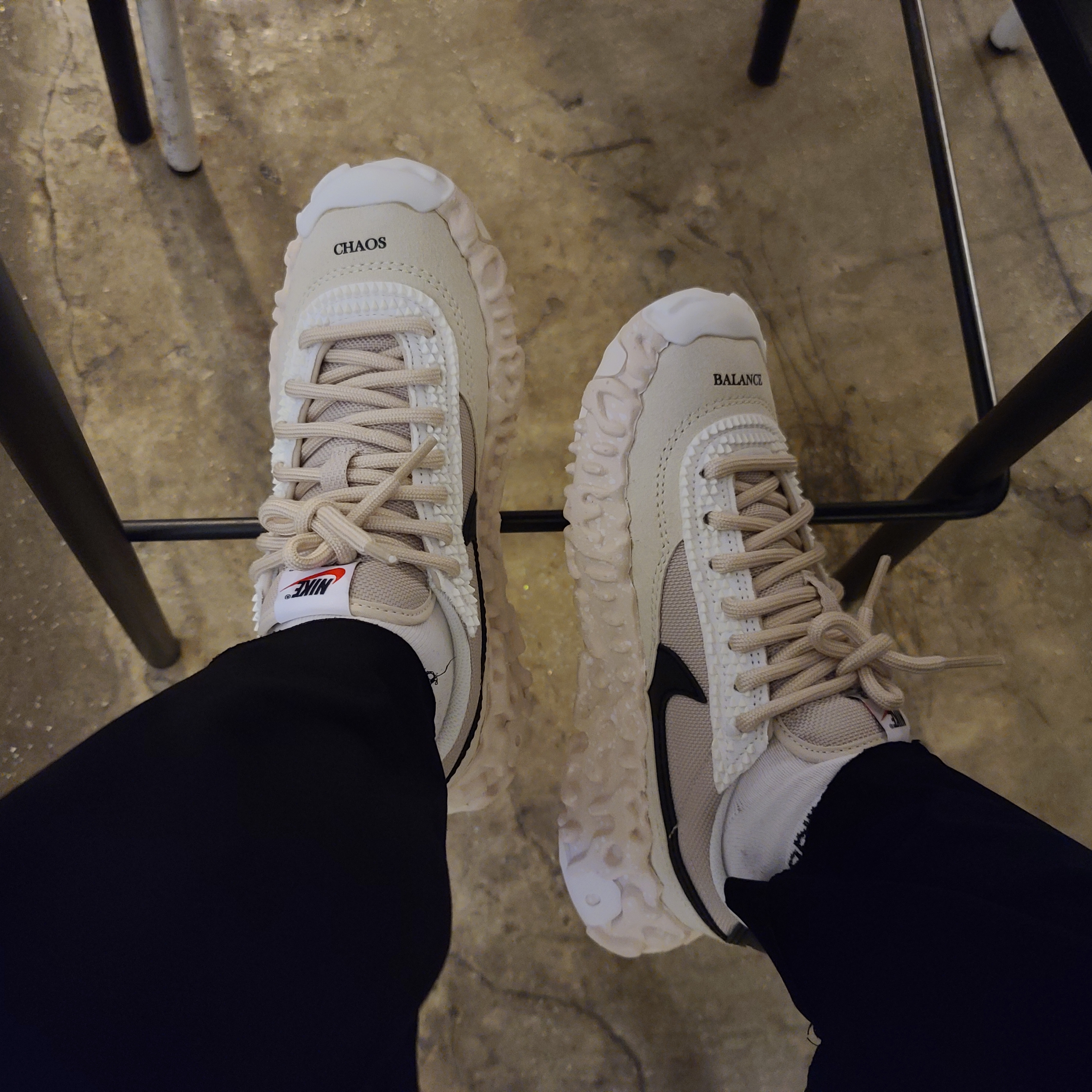 Nike x Undercover Overbreak SP Overcast, Nike x Sacai VaporWaffle Black White 착용 스타일 - 1