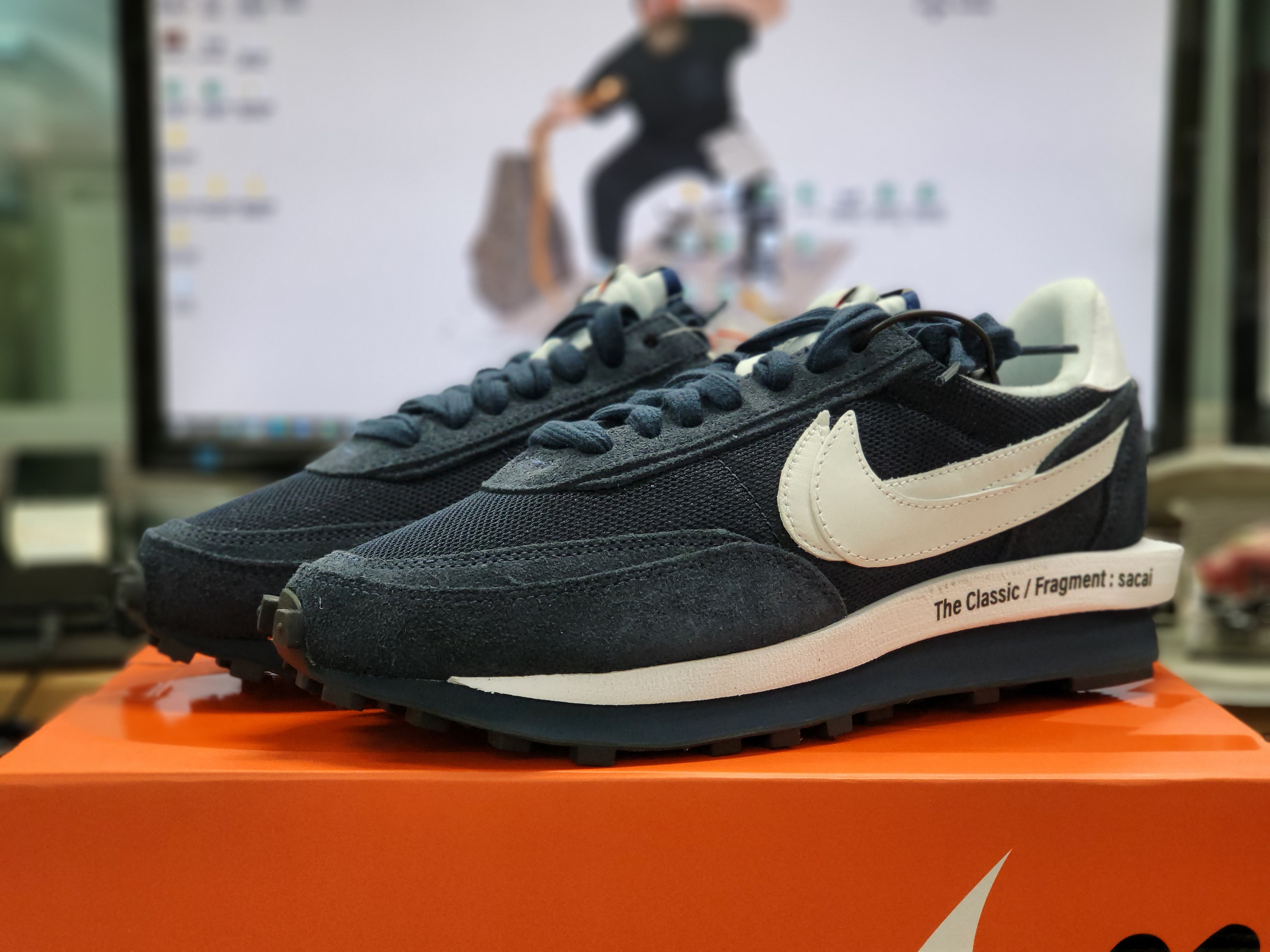 Nike x Sacai x Fragment LDWaffle Blackened Blue 착용 스타일