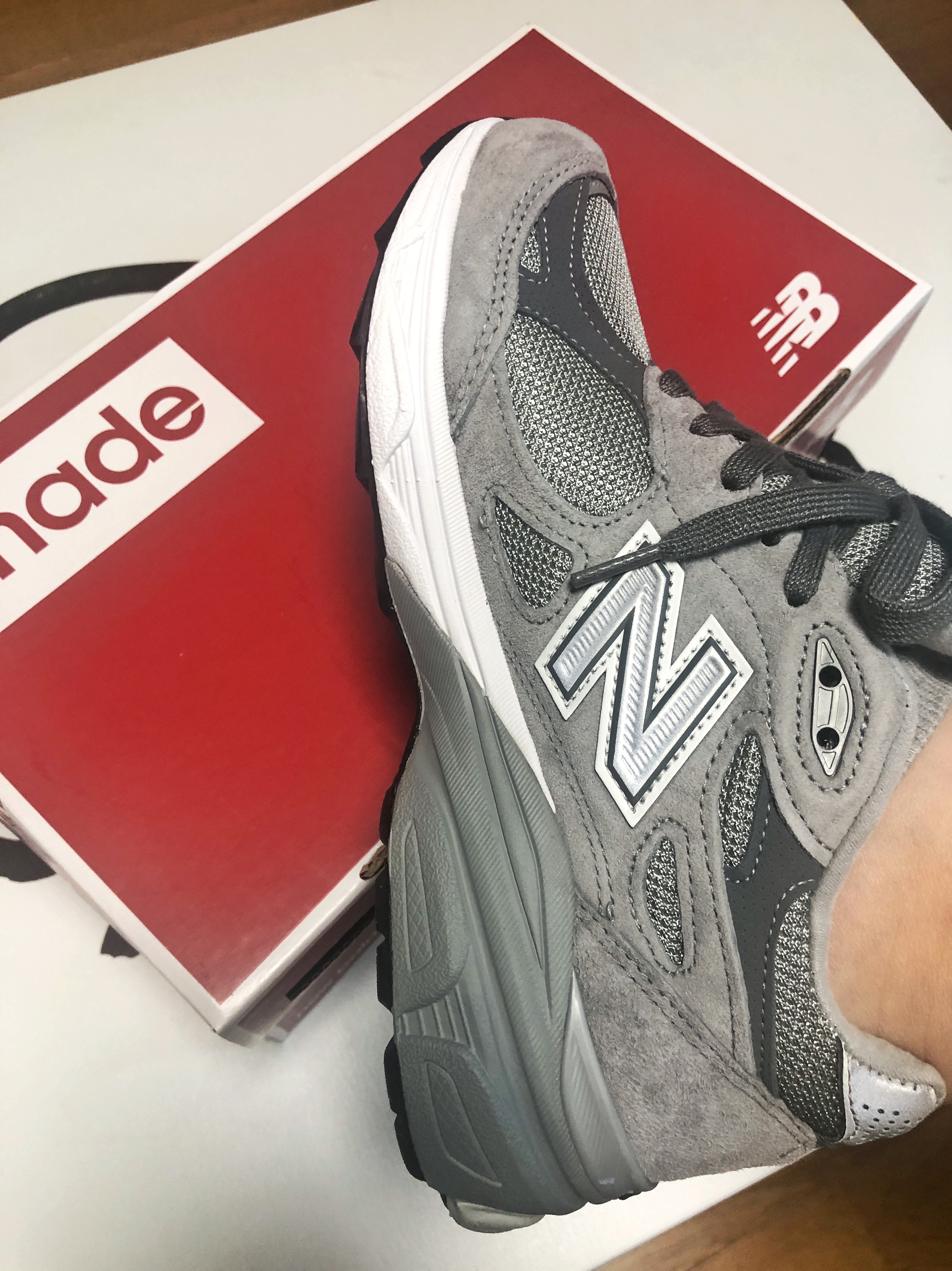 New Balance 990vs3 Made in USA Grey - D Standard 착용 스타일 - 2