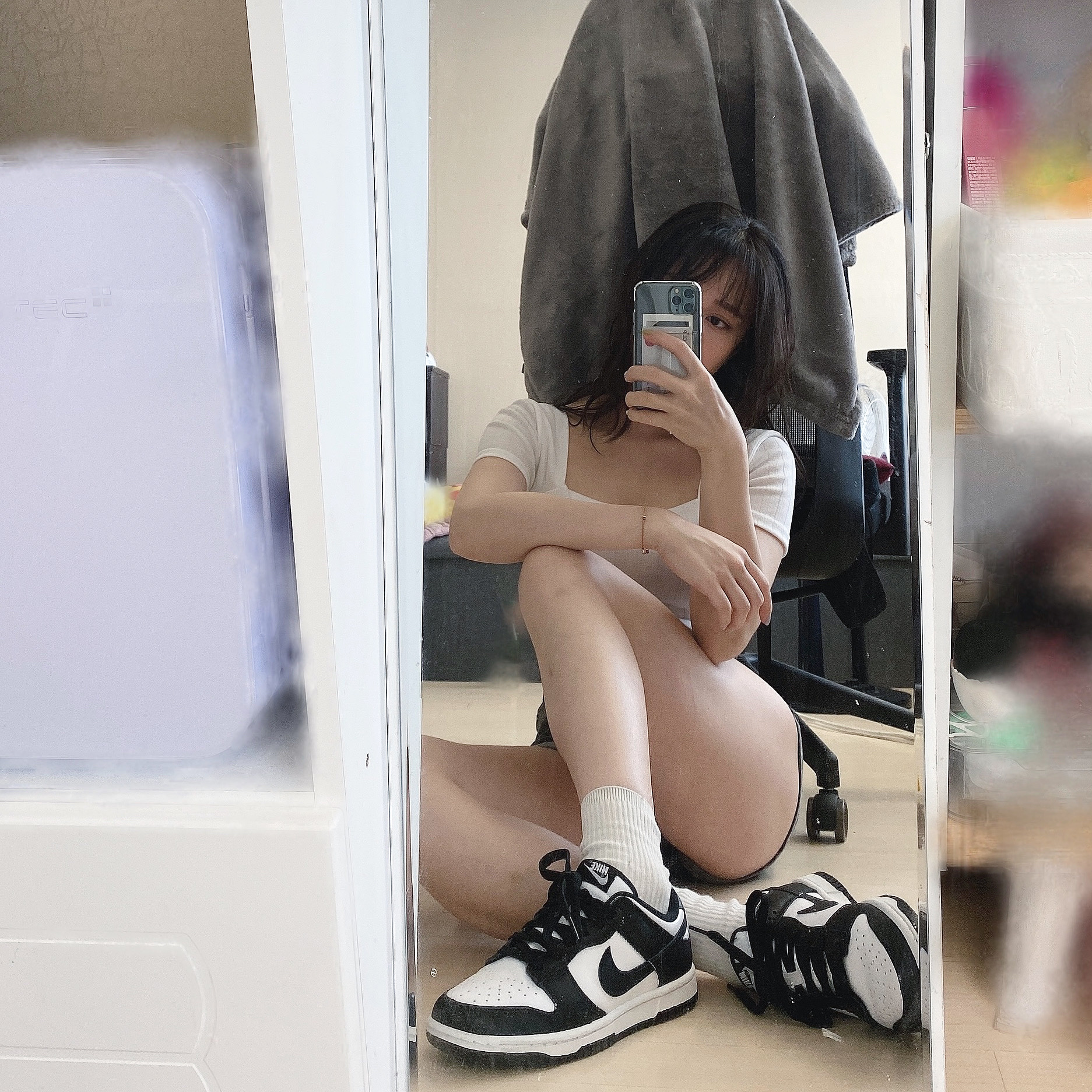 (W) Nike Dunk Low Black 착용 스타일