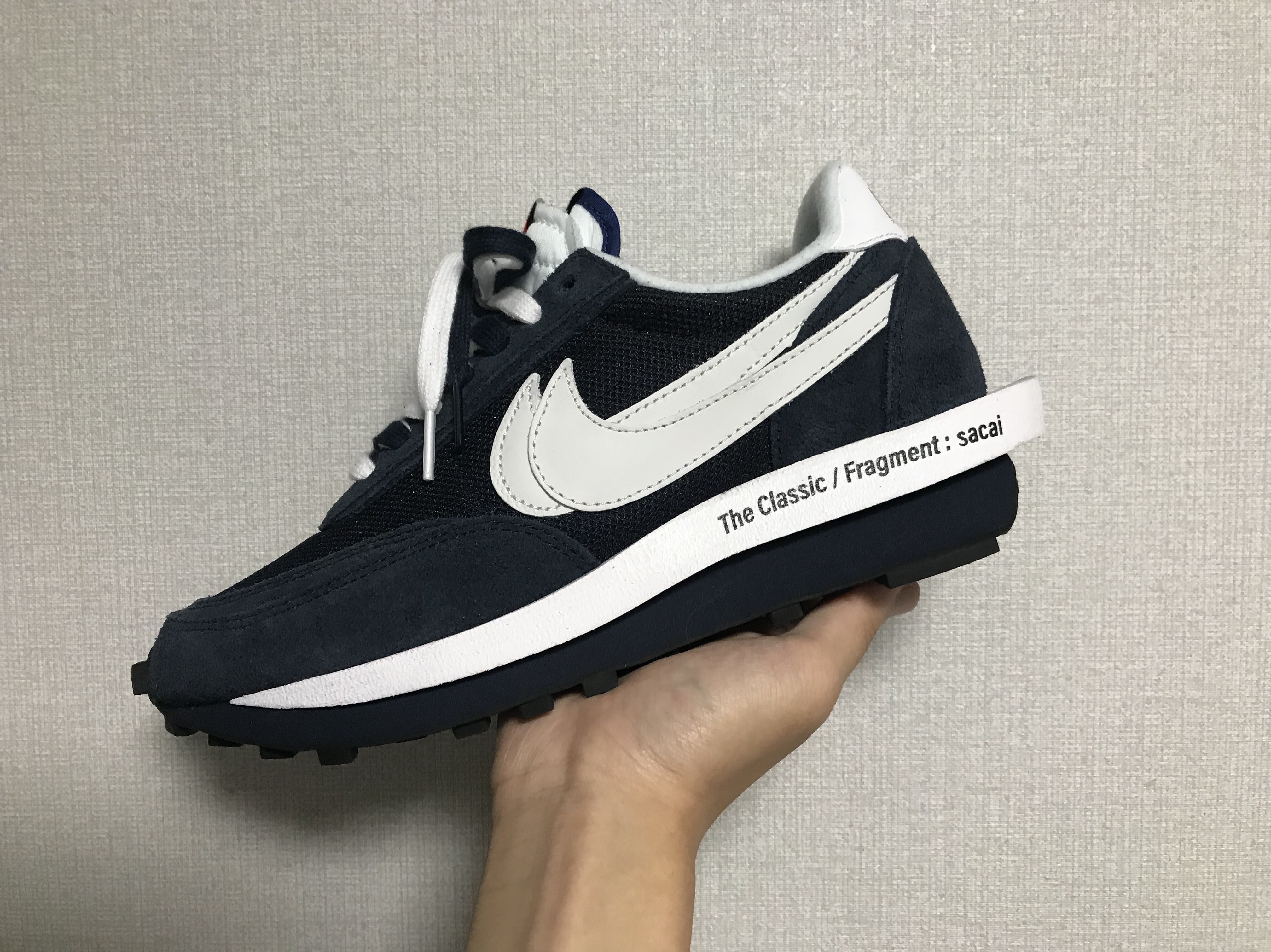 Nike x Sacai x Fragment LDWaffle Blackened Blue 착용 스타일