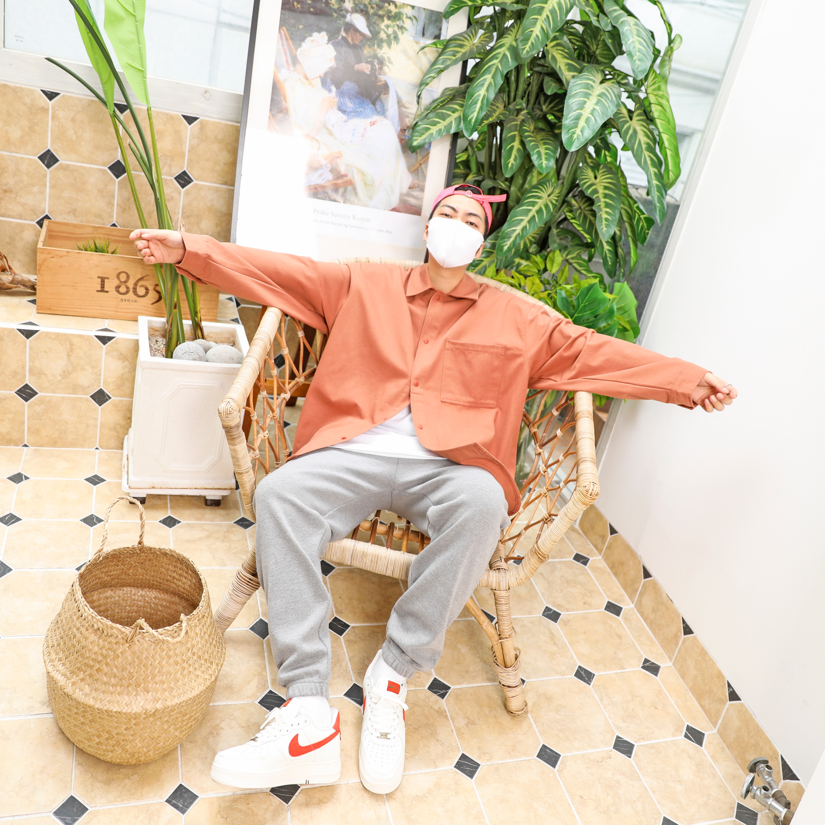 Nike Air Force 1 '07 Craft Mantra Orange 착용 스타일 - 1