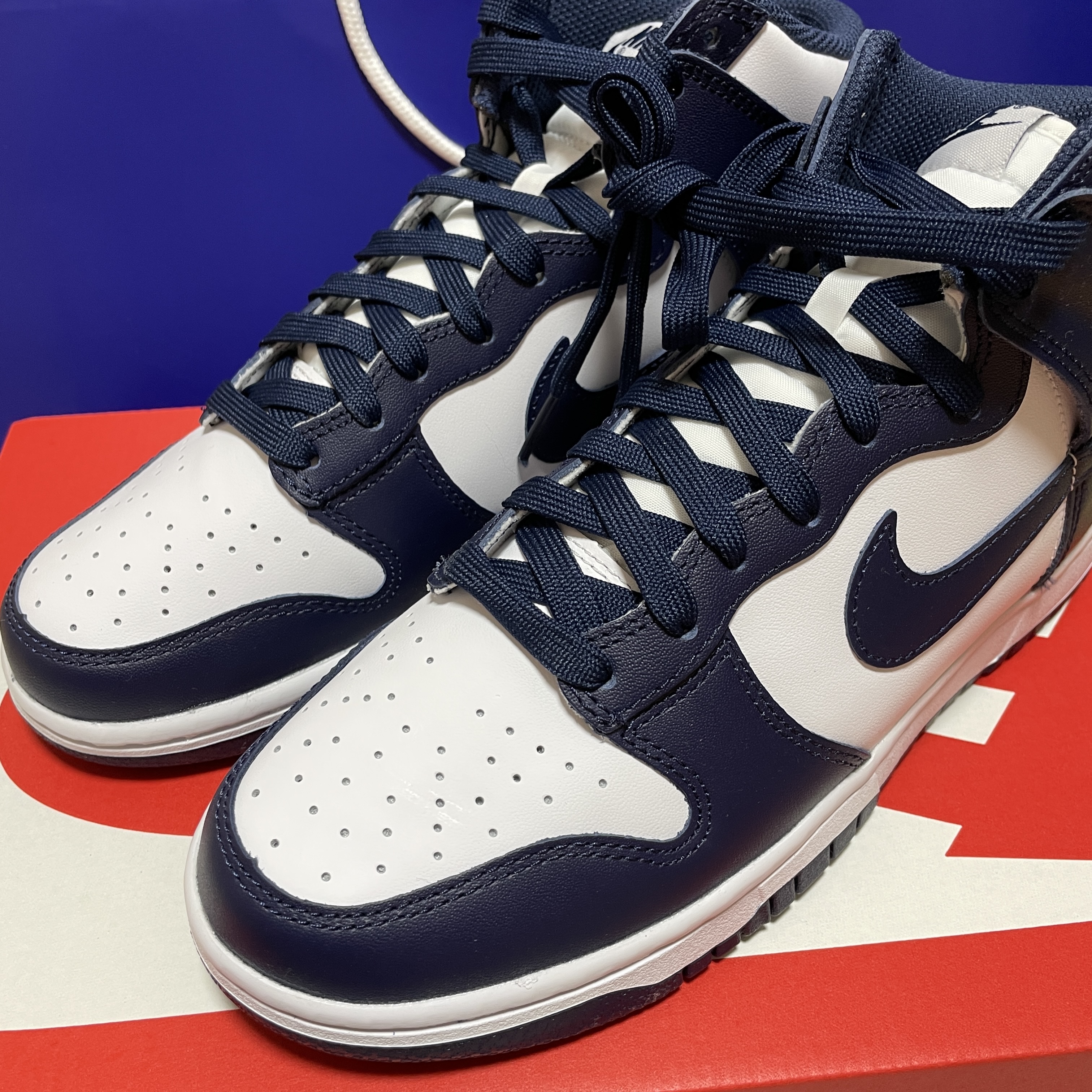 Nike Dunk High Retro Championship Navy 착용 스타일 - 1