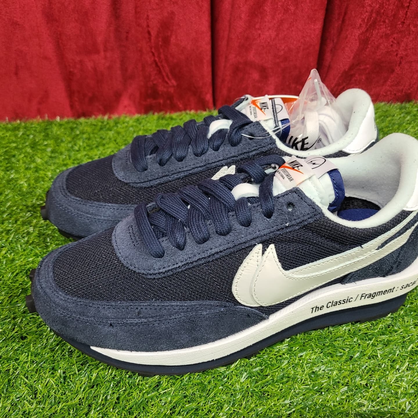 Nike x Sacai x Fragment LDWaffle Blackened Blue 착용 스타일 - 1
