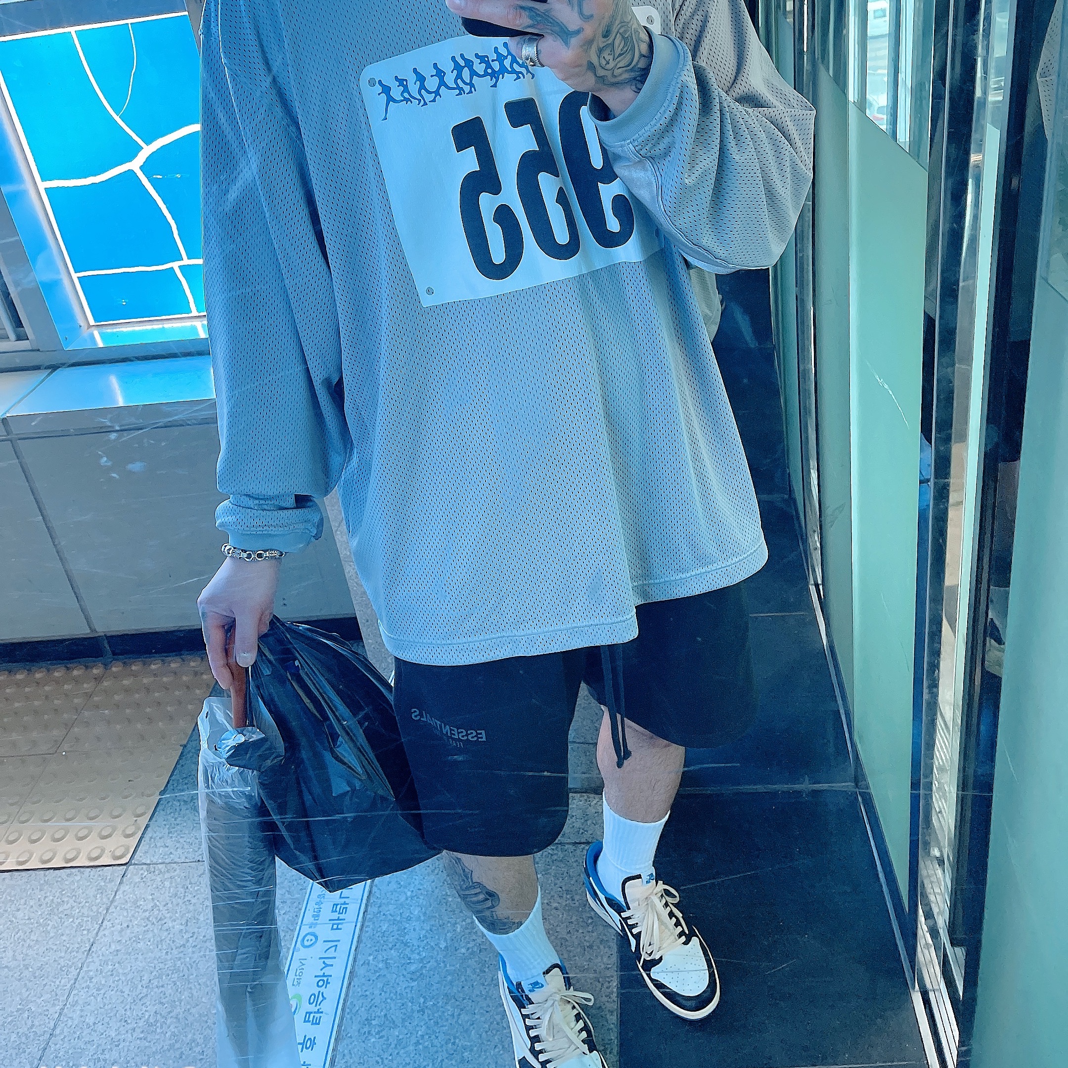 Nike x Stussy Cuff Beanie Black, Nike x Cactus Plant Flea Market L/S Jersey Grey - US/EU 착용 스타일