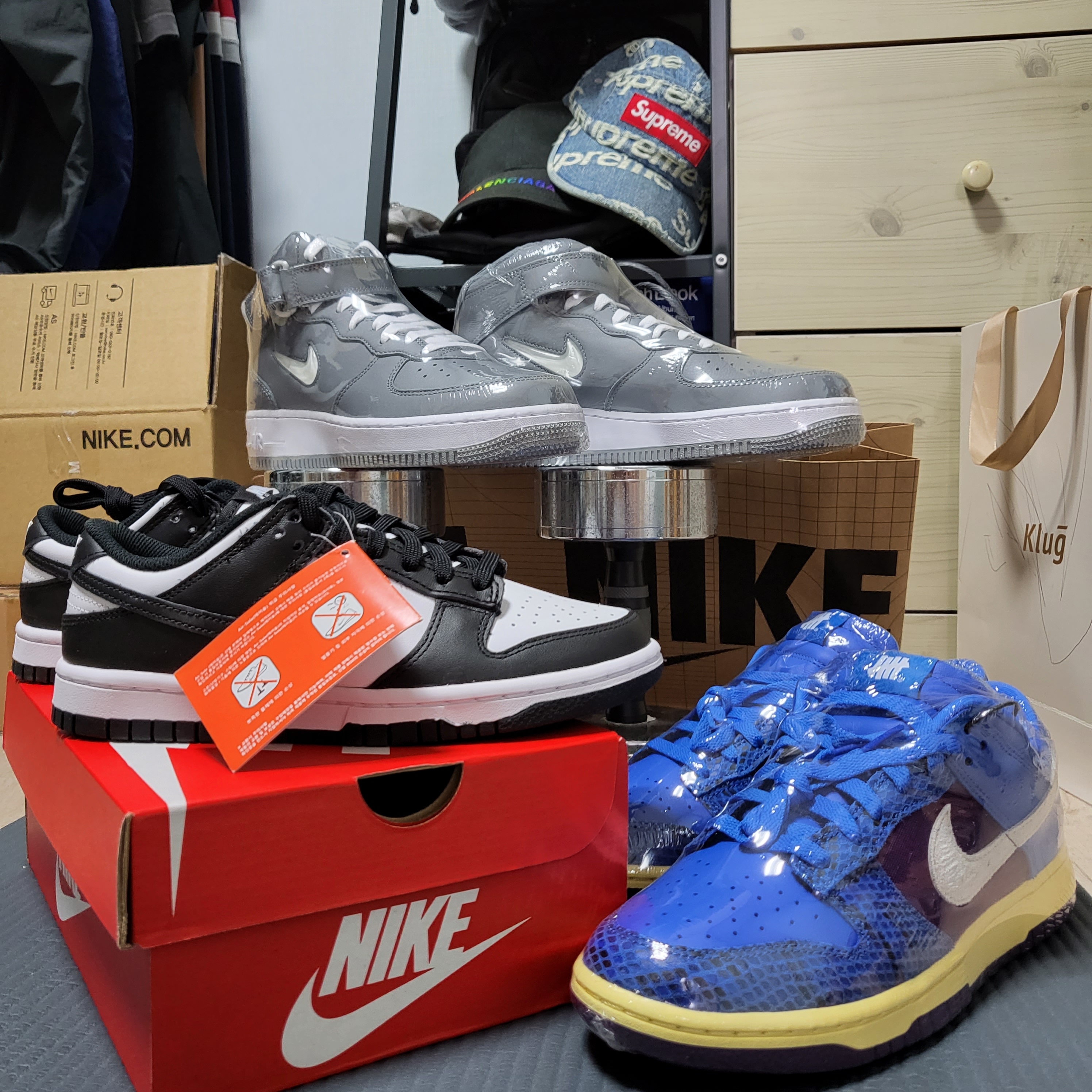 (W) Nike Dunk Low Black, Nike x Undefeated Dunk Low SP 5 On It 착용 스타일