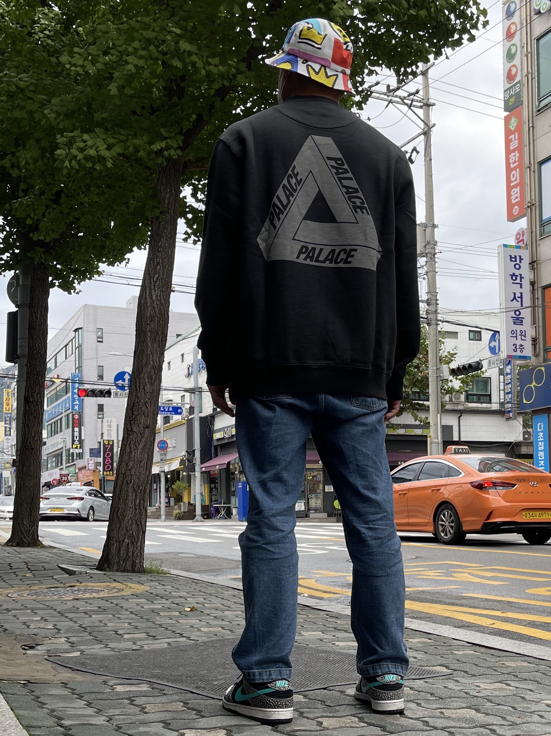 Palace JCDC2 Bucket Hat Multi - 20SS, Palace Slub Crew Black - 21FW 착용 스타일 - 2