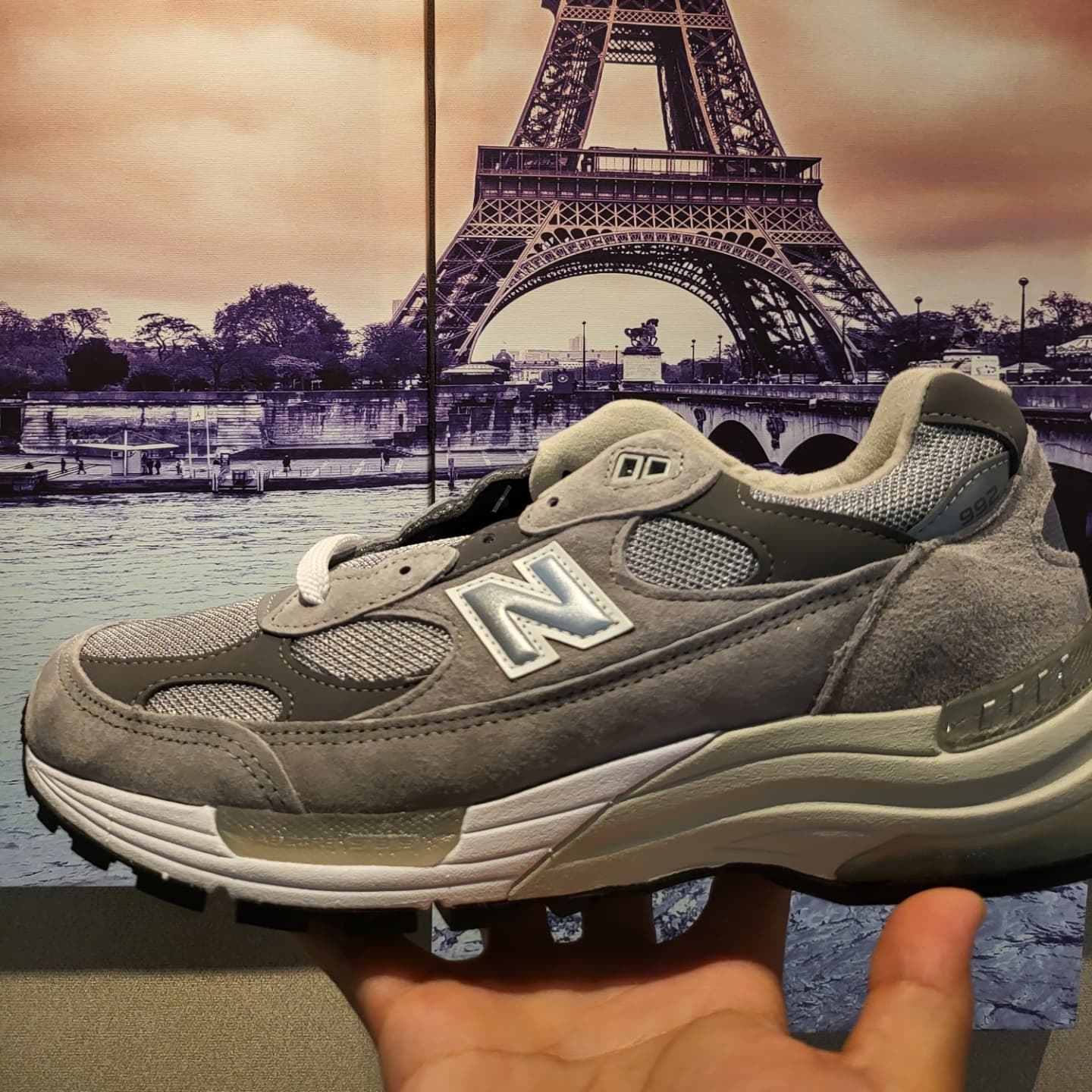 New Balance 992 Made in USA Grey - D Standard 착용 스타일 - 2