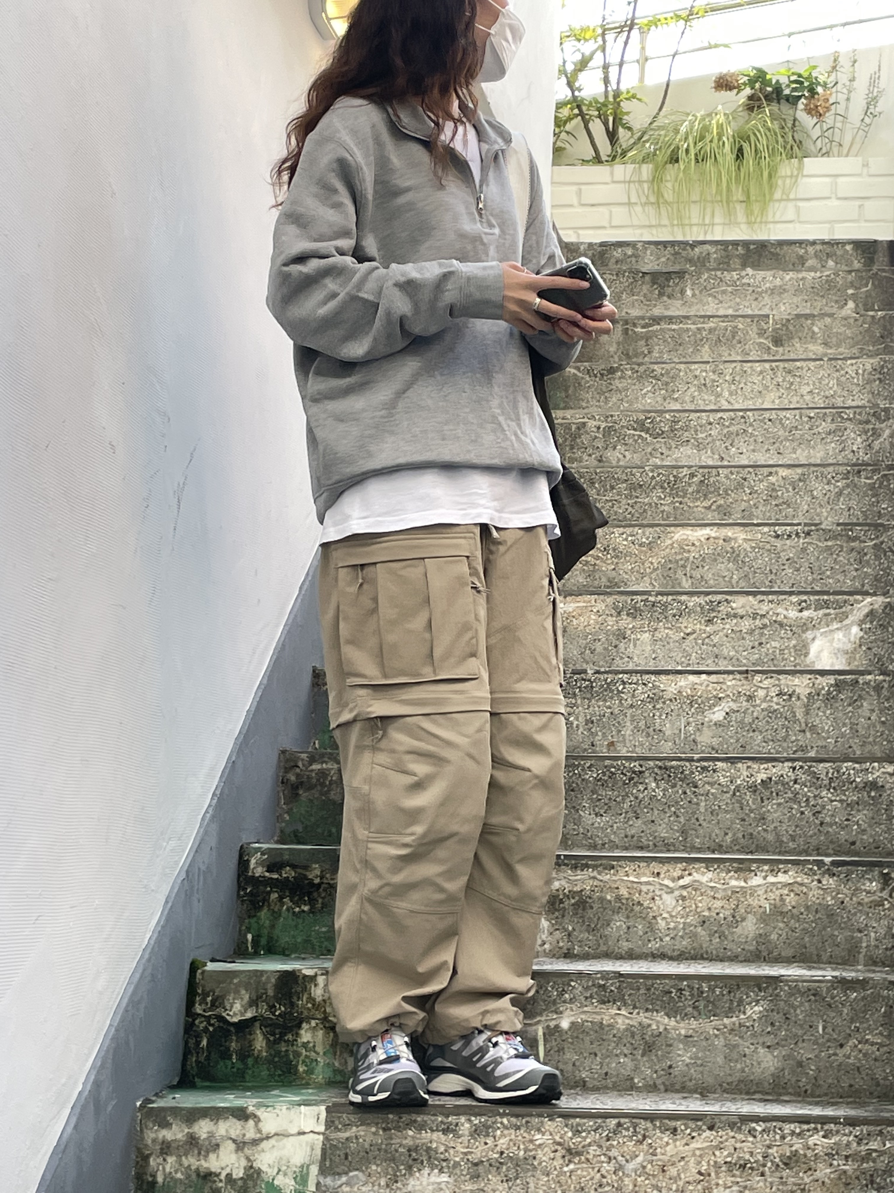 Salomon XT-4 ADV Silver Metallic X, Nike ACG Smith Summit Pants Khaki - US/EU 착용 스타일 - 1