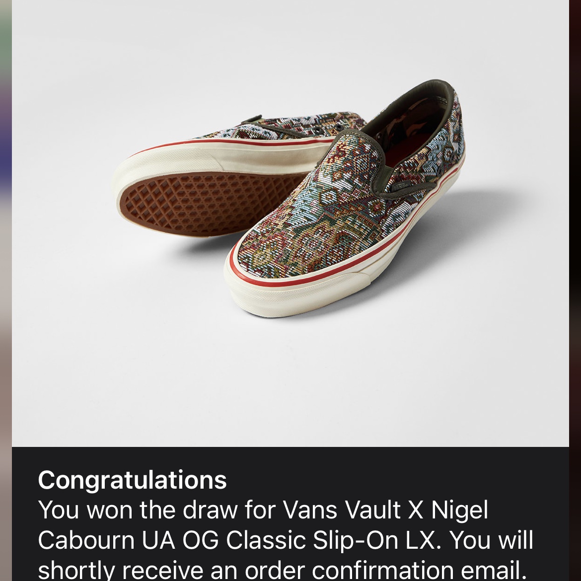 Vans Vault x Nigel Cabourn OG Classic Slip-On LX Carpet Green Mix 착용 스타일 - 1