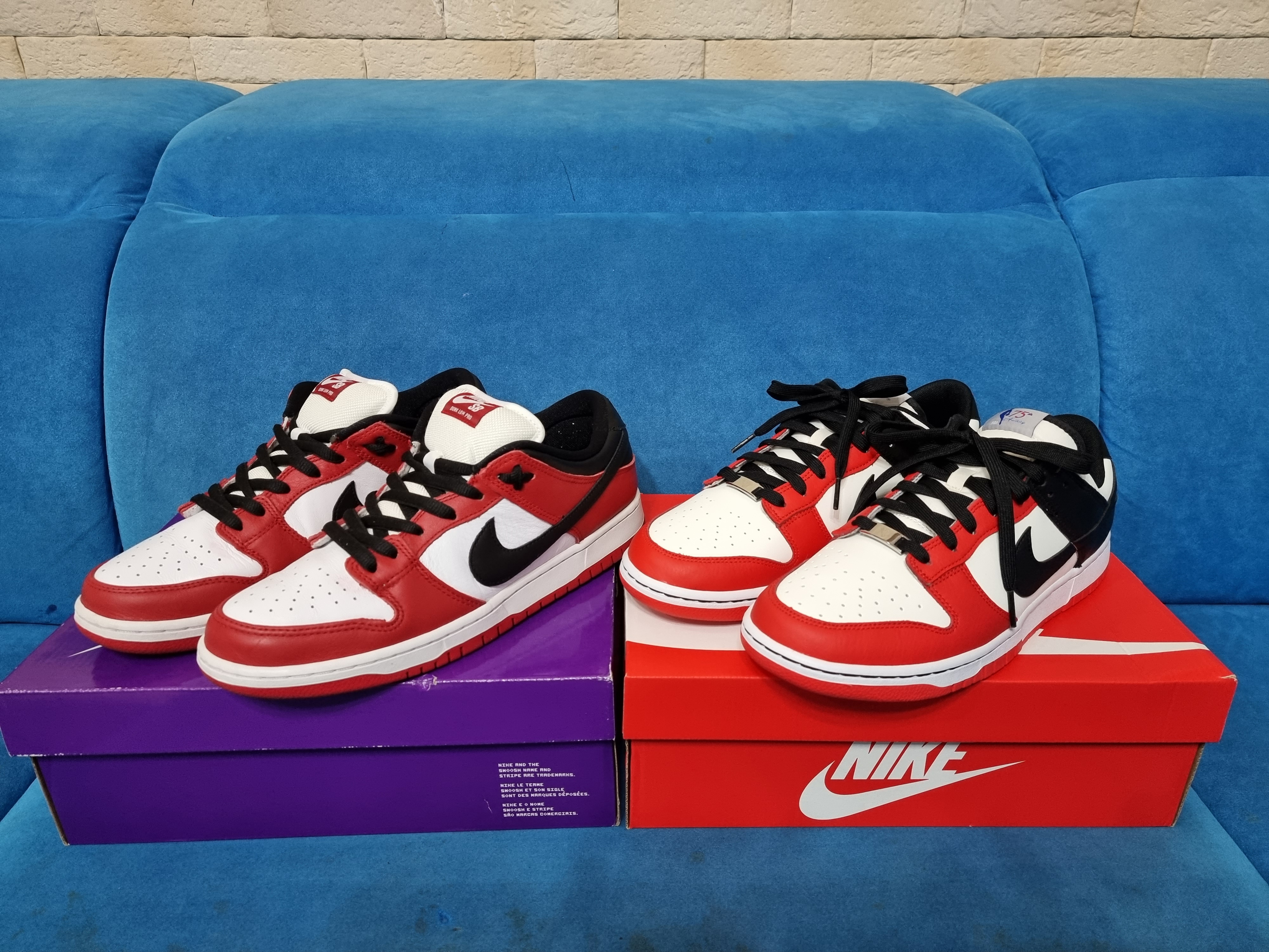 Nike x NBA Dunk Low Retro EMB Black and Chile Red, (GS) Nike x NBA Dunk Low Black and Chile Red 착용 스타일 - 5