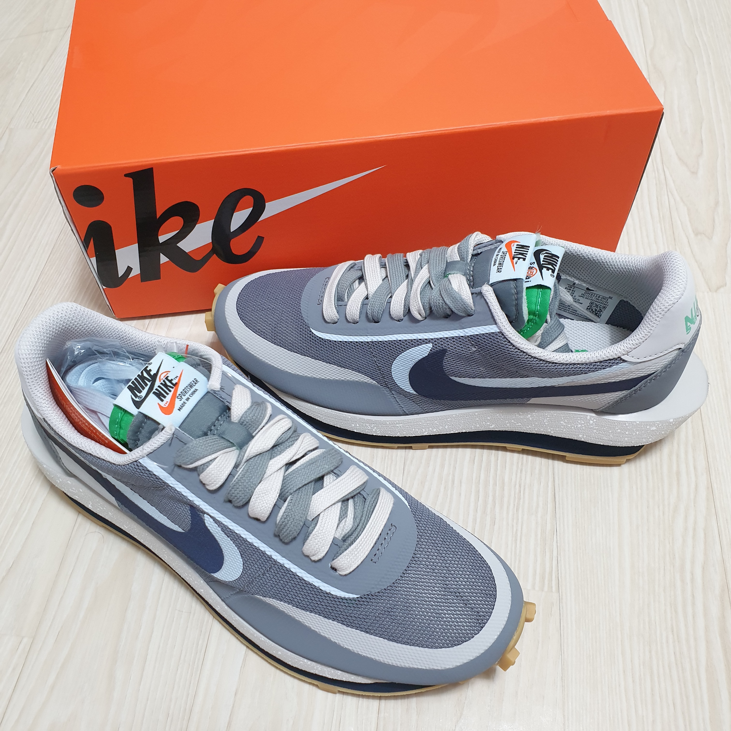 Nike x Sacai x Clot LDWaffle Cool Grey 착용 스타일 - 1
