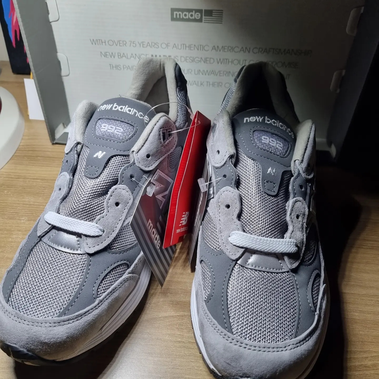 New Balance 992 Made in USA Grey - D Standard 착용 스타일 - 2