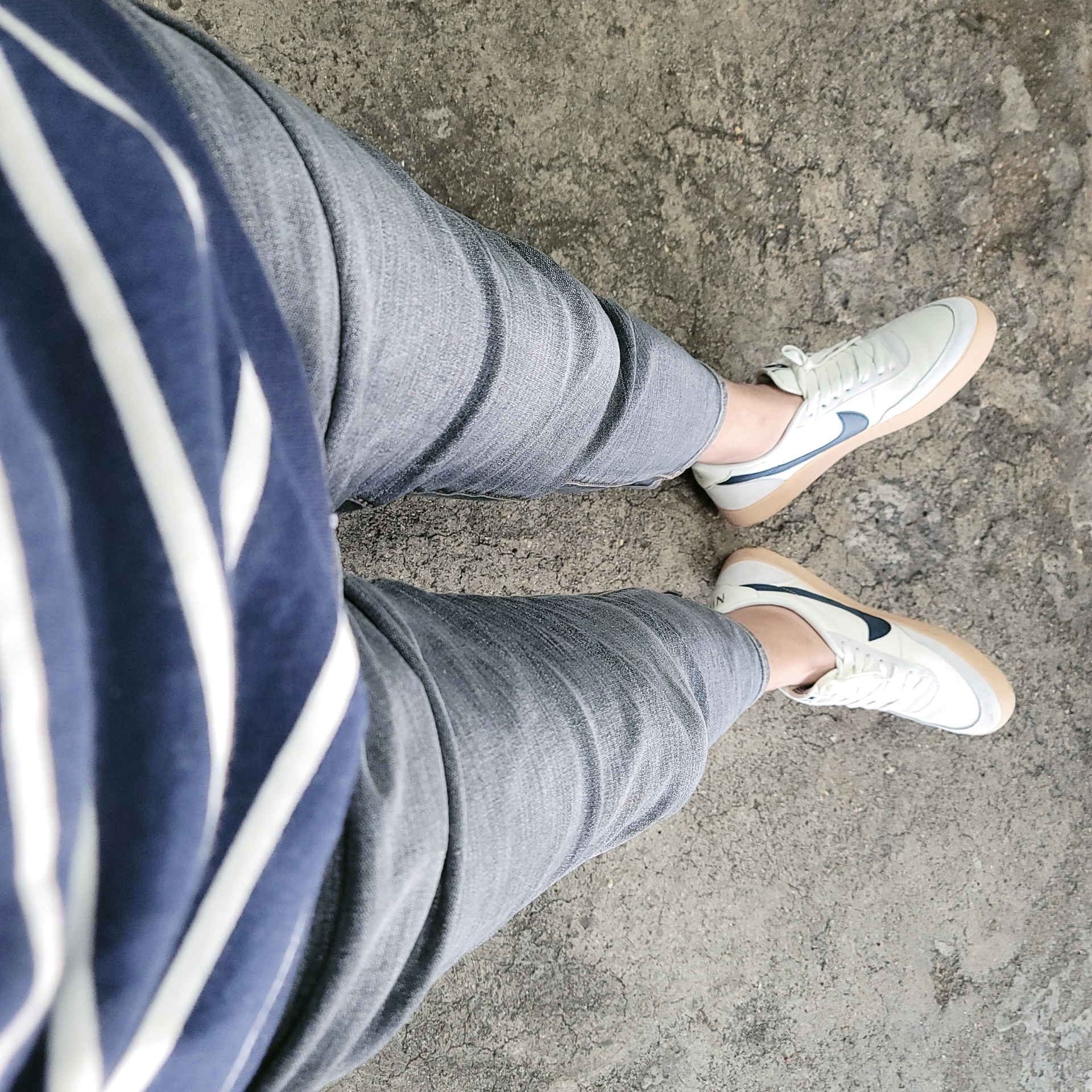 Nike x J.Crew Killshot 2 Sail Midnight Navy 착용 스타일