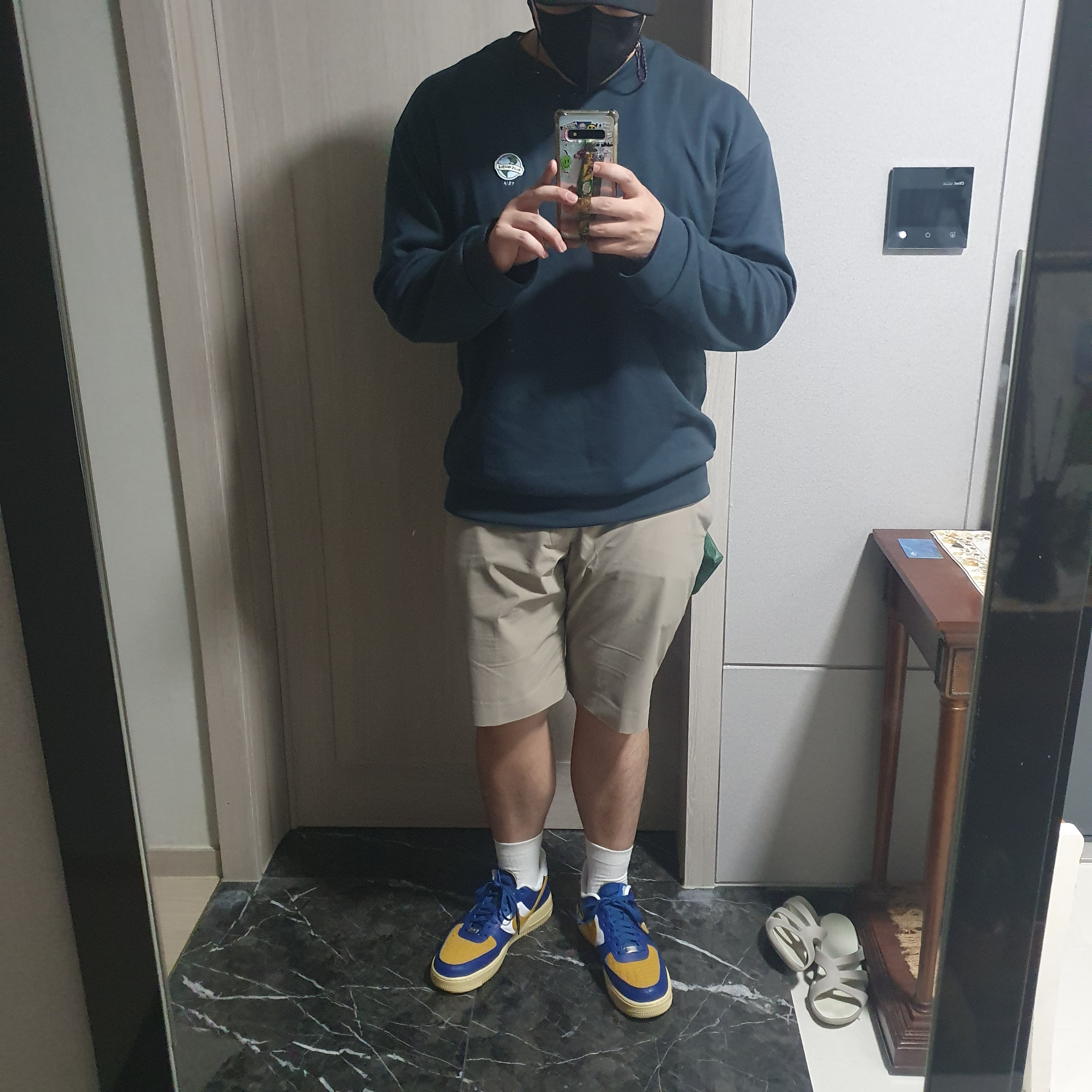 Nike x Undefeated Air Force 1 Low SP 5 On It Court Blue 착용 스타일