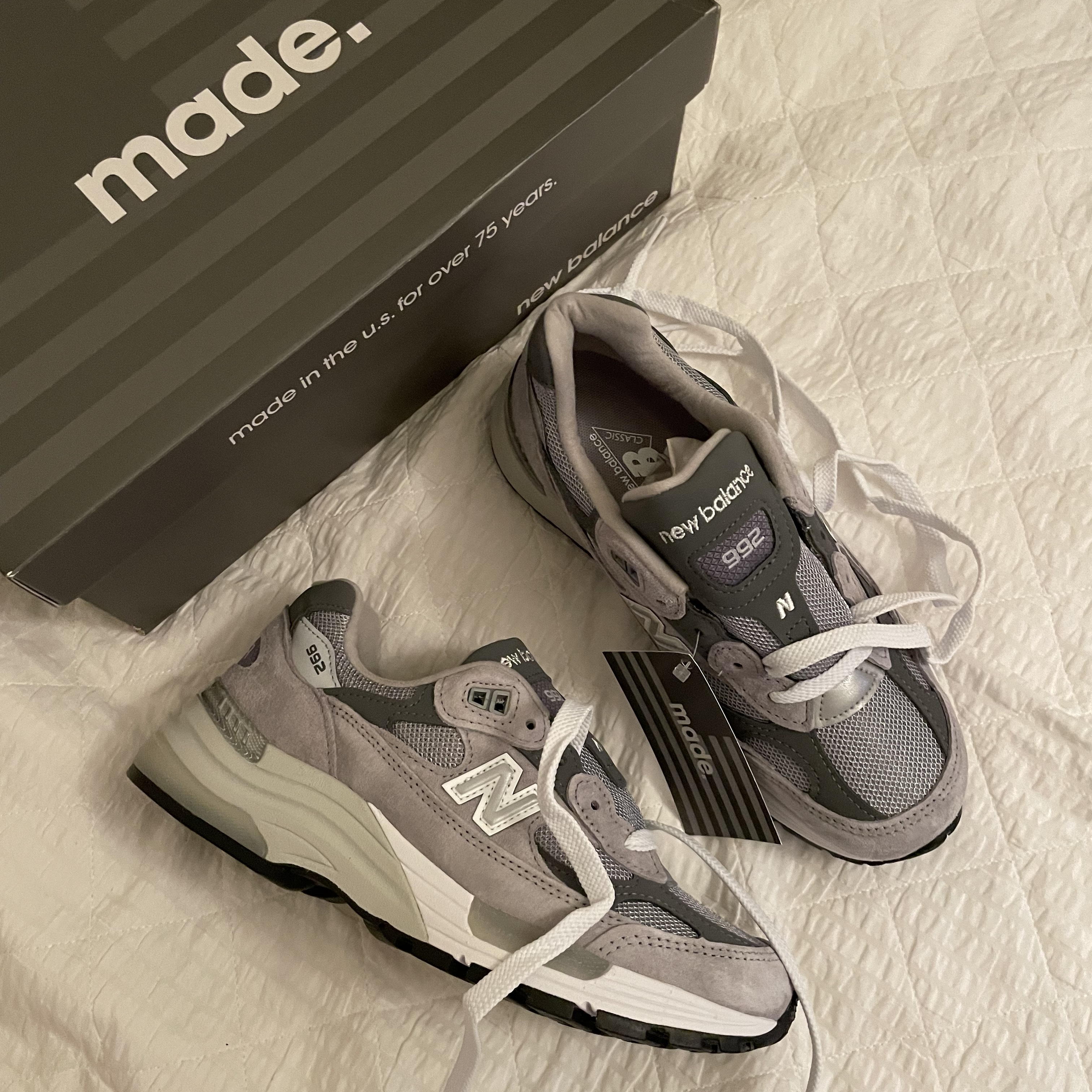 New Balance 992 Made in USA Grey - D Standard 착용 스타일