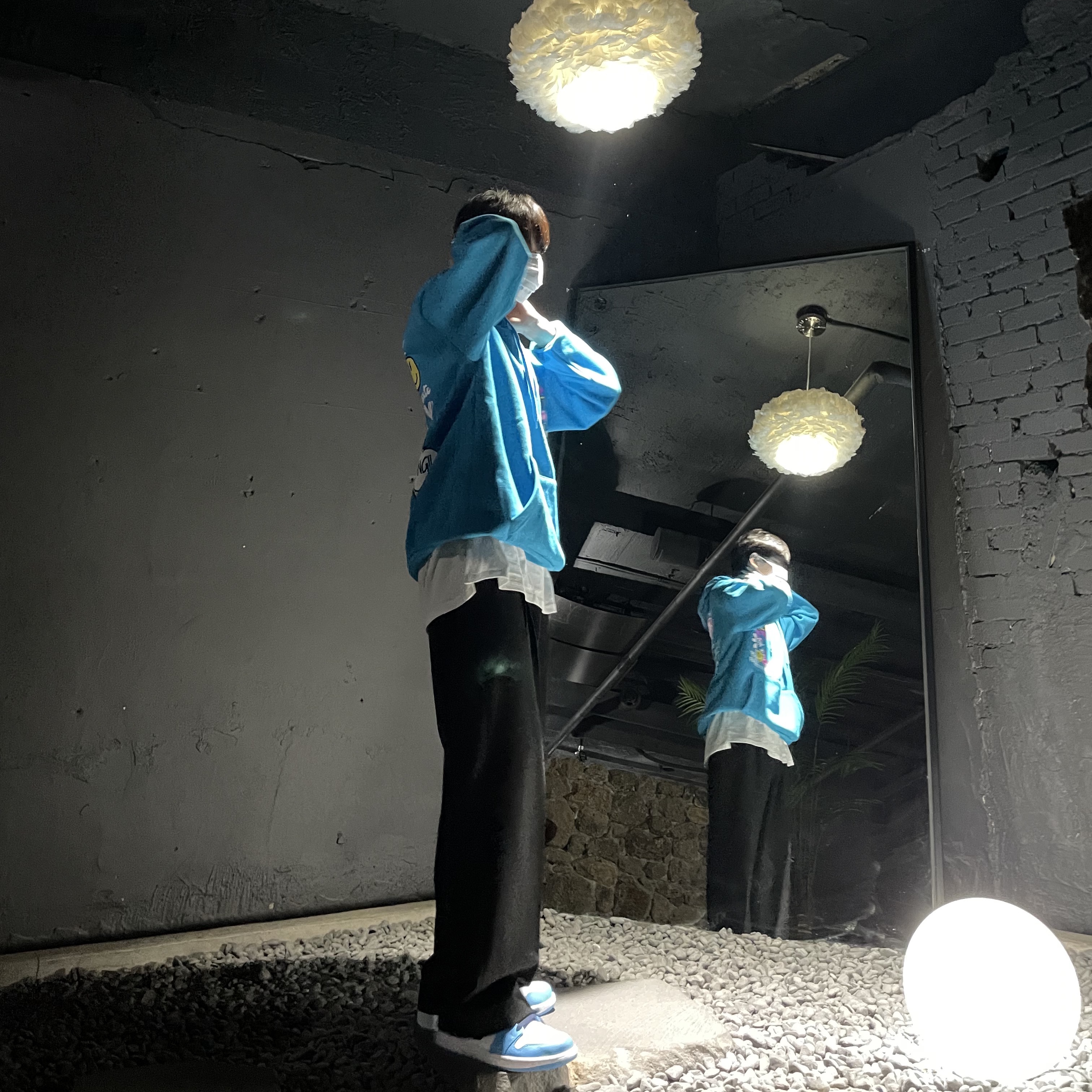 Jordan 1 Low Dark Powder Blue 착용 스타일 - 4